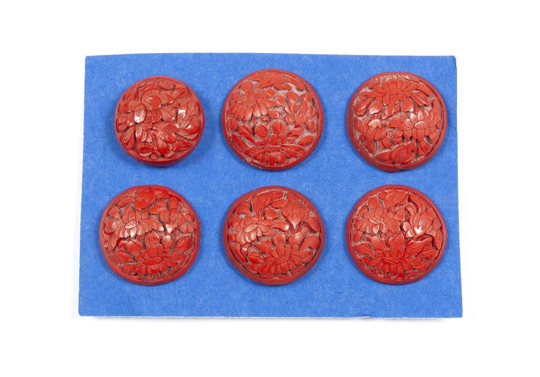 COLLECTOR CARD OF CHINESE DIVISION I CINNABAR BUTTONS (1 of 3)