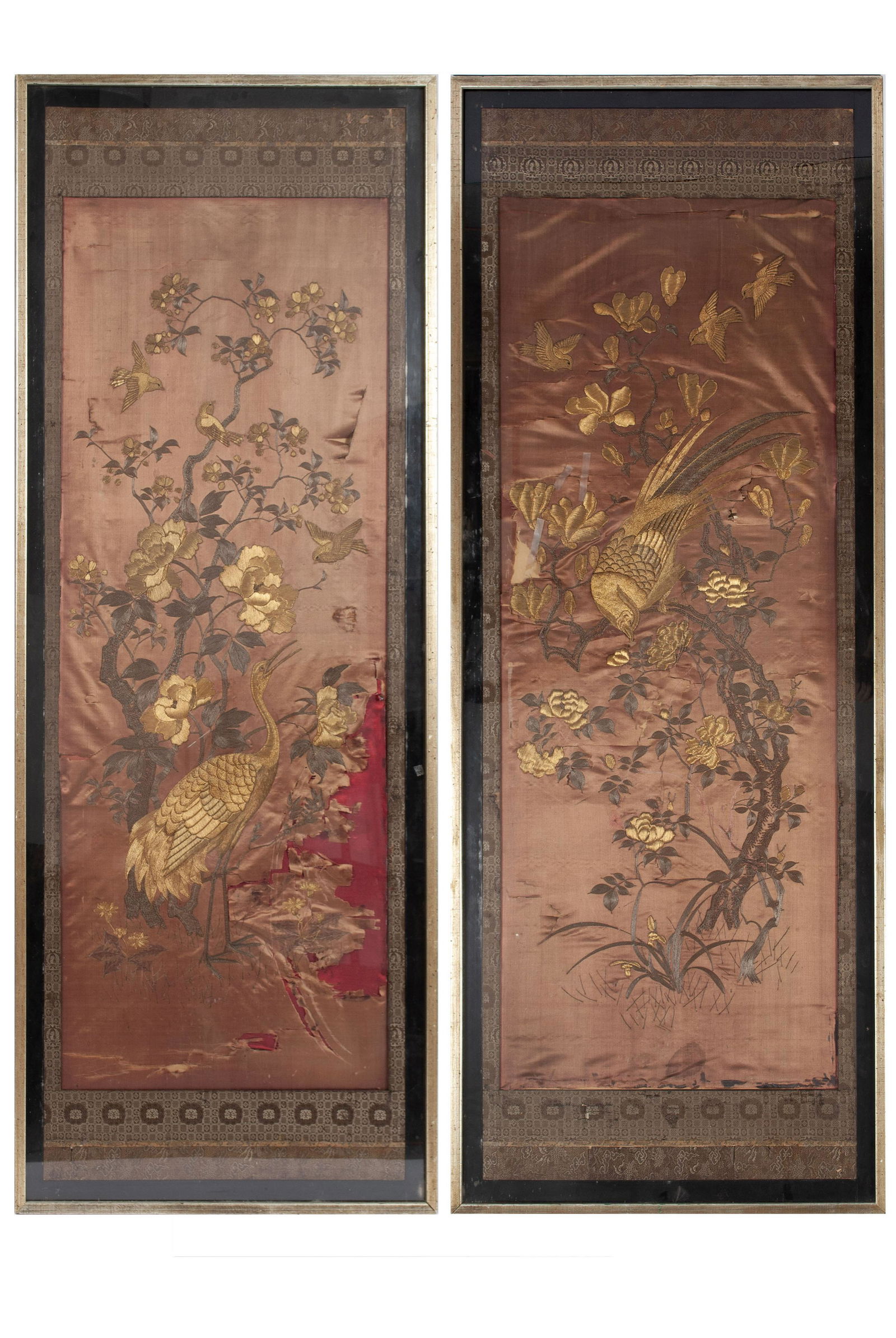 CHINESE SILK EMBROIDERED SCREEN PANELS (1 of 12)
