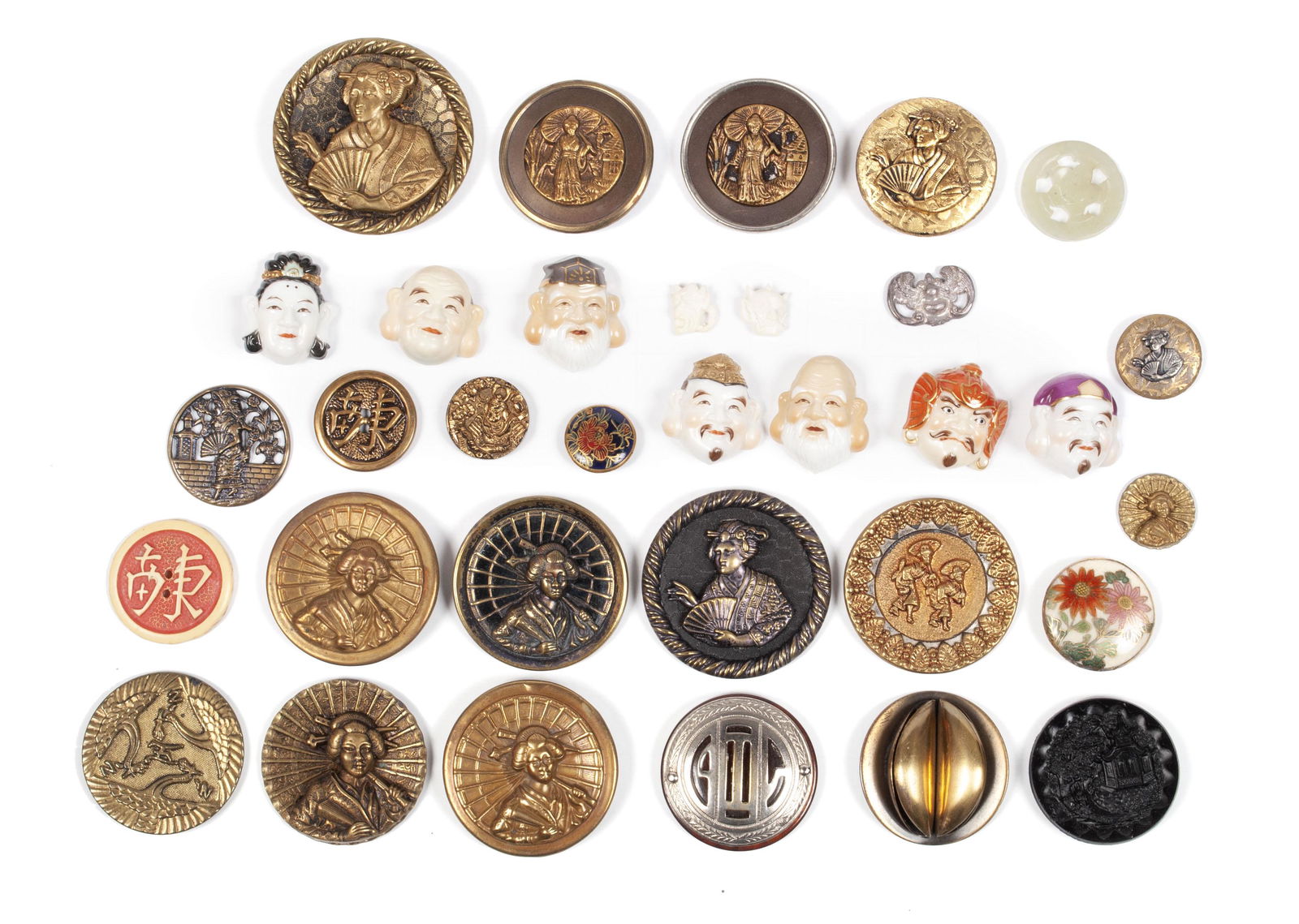 COLLECTION OF DIVISION I AND III ASIAN BUTTONS (1 of 7)