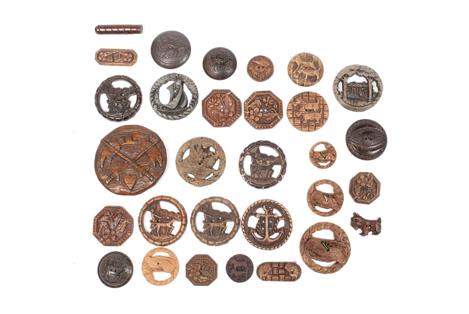 COLLECTION OF EARLY DIVISION III PRESSED WOOD AND (1 of 8)