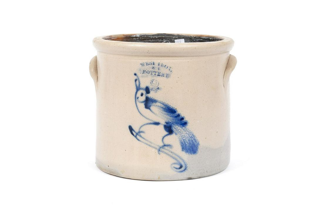 WEST TROY POTTERY - N. Y." 2 GALLON CROCK (1 of 5)