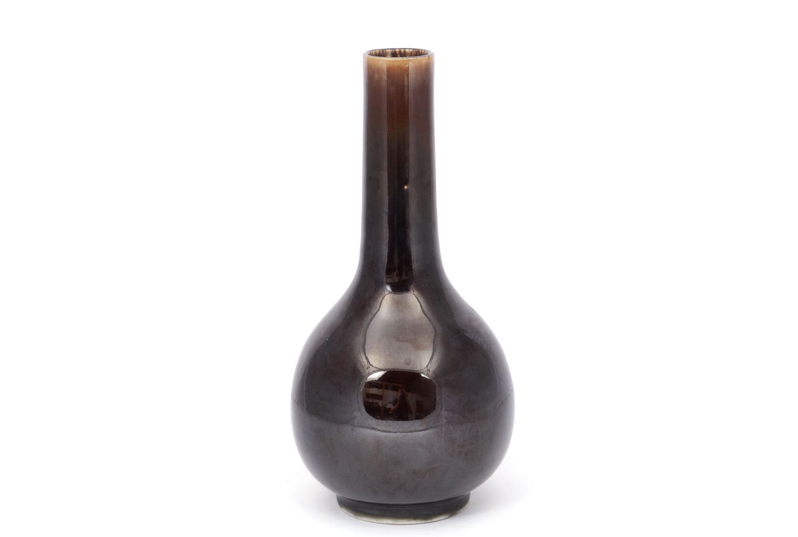 CHINESE BROWN GLAZE BOTTLE VASE (1 of 8)