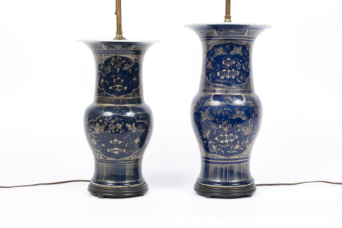 PAIR KANGXI BLUE LAMPS (1 of 12)