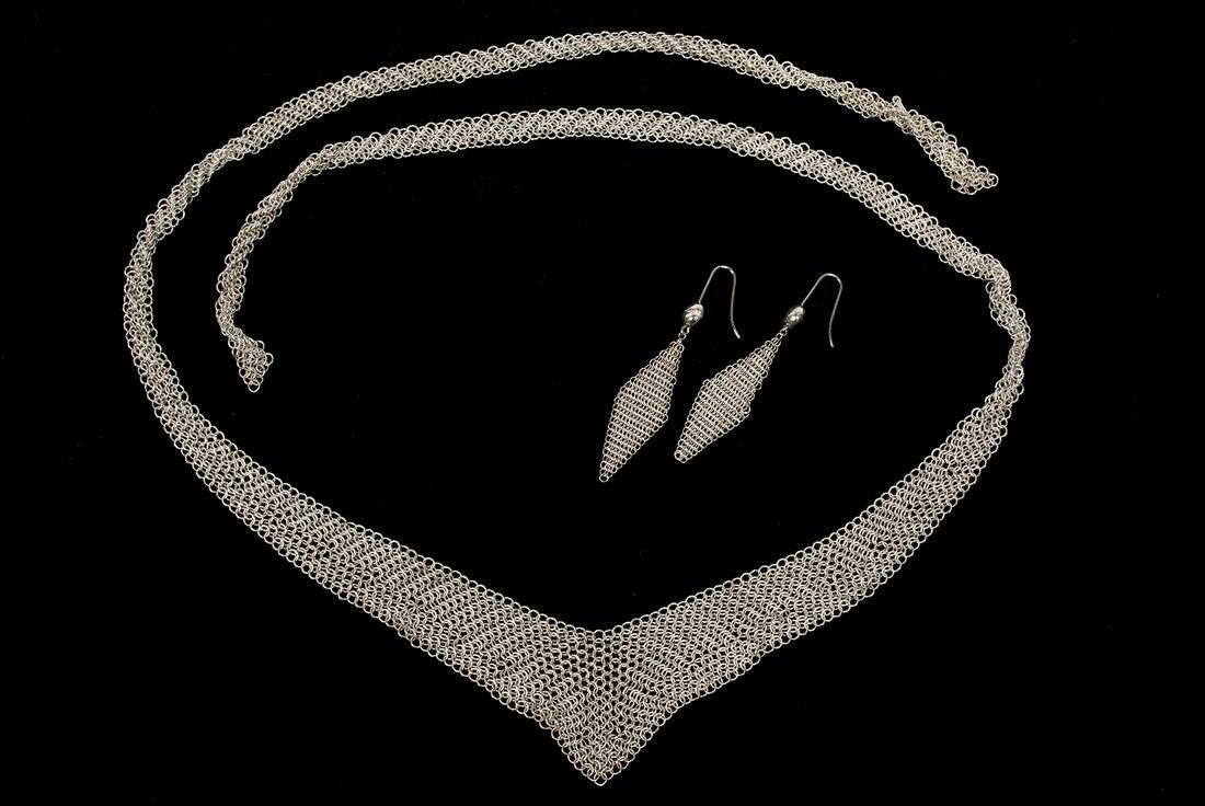 ELSA PERETTI FOR TIFFANY STERLING MESH NECKLACE & (1 of 4)
