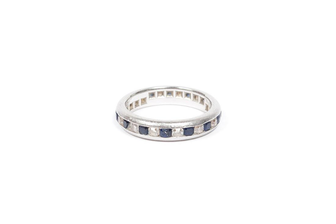 TIFFANY & CO. PLATINUM DIAMOND & SAPPHIRE RING (1 of 5)