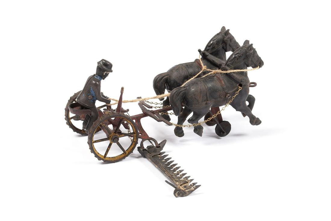 WILKINS CAST IRON HORSE DRAWN TRACTOR WITH HAY CUTTER (1 of 8)