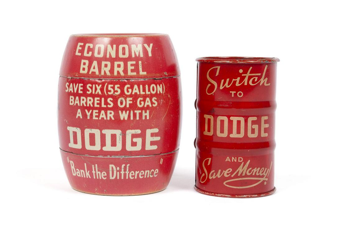 TWO DODGE BARREL FORM BANKS (1 of 3)