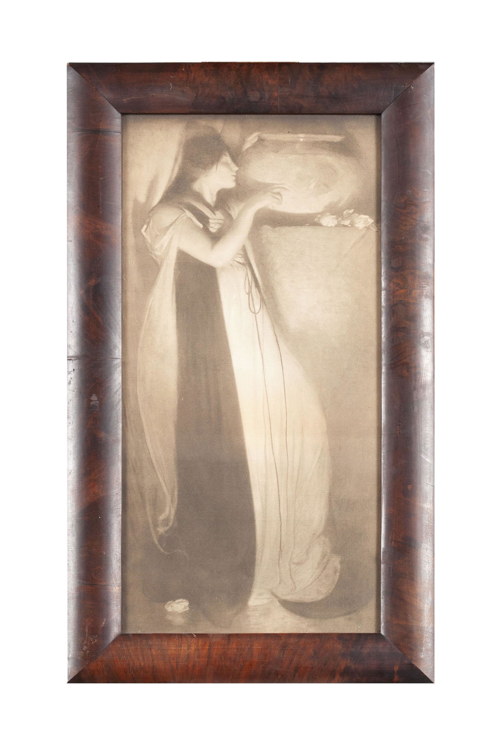 CURTIS & CAMERON ANTIQUE PRINT AFTER JOHN ALEXANDER: CURTIS & CAMERON ANTIQUE PRINT AFTER JOHN ALEXANDERIsabella and the Pot of BasilChromolithograph after the 1897 painting, copyright 1903 to lower right. Art nouveau style image of a wistful young woma