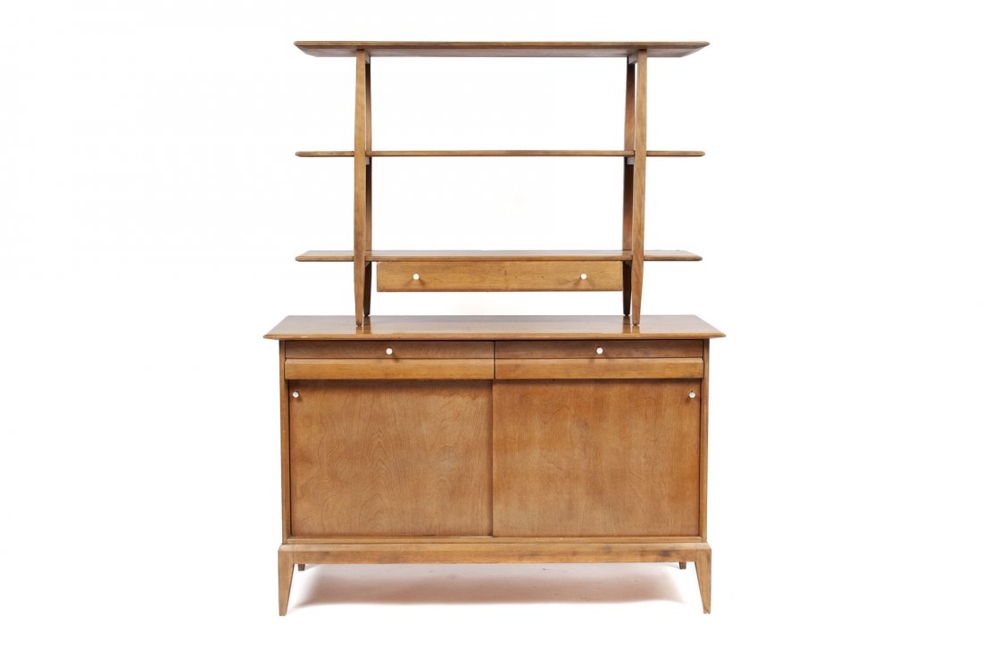 HEYWOOD WAKEFIELD OPEN SHELF ON SIDEBOARD (1 of 9)