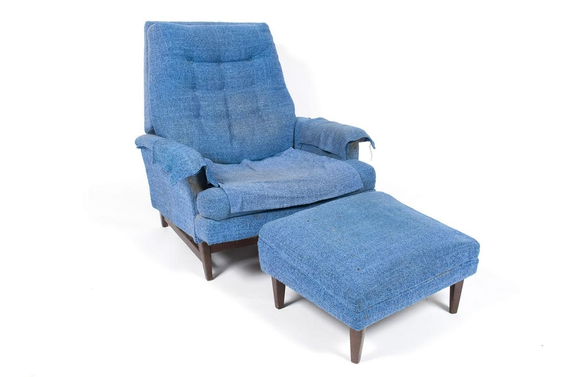 MCM DUX STYLE RECLINER CHAIR AND OTTOMAN (1 of 3)