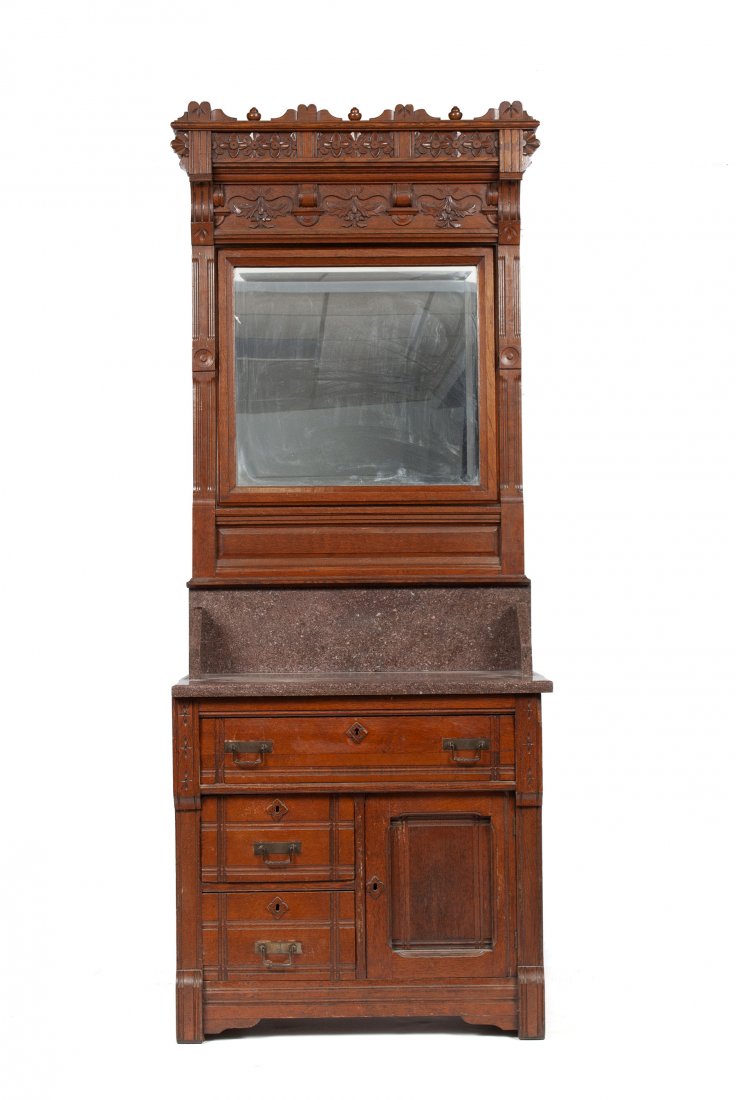 RENAISSANCE REVIVAL WASHSTAND WITH MIRROR (1 of 4)