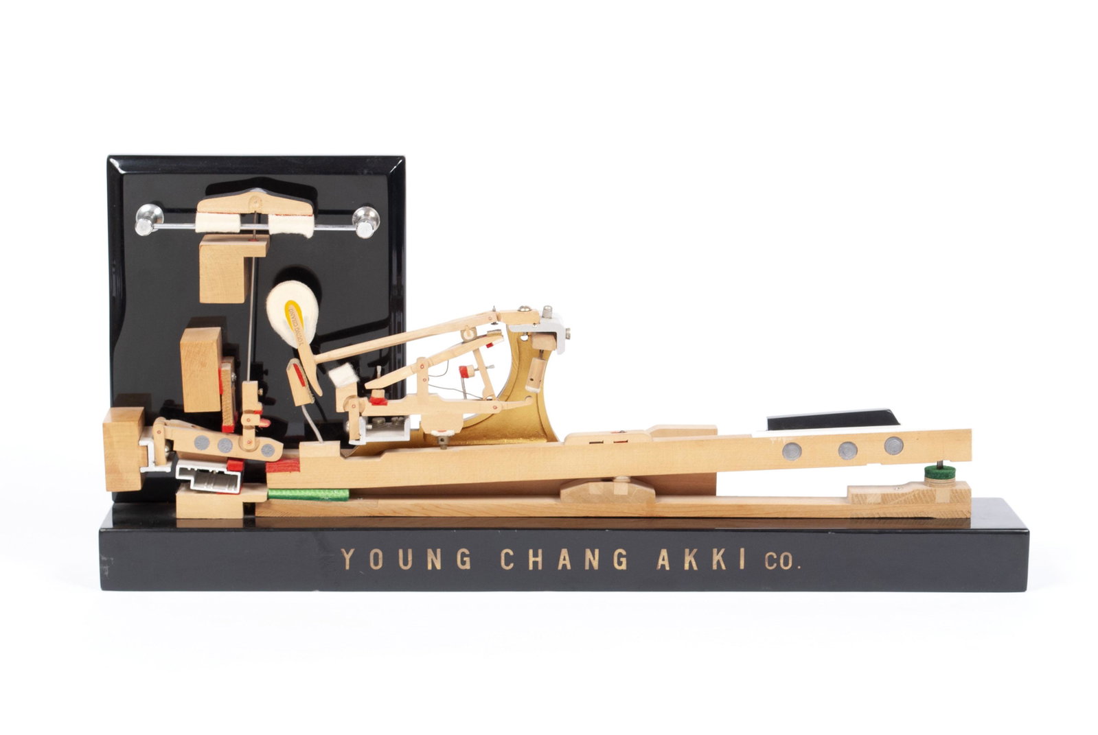 YOUNG CHANG AKKI CO. PIANO ACTION MODEL: YOUNG CHANG AKKI CO. PIANO ACTION MODEL Twentieth century. A teaching tool to understand the movement of the piano parts when striking a key. 25.5" length