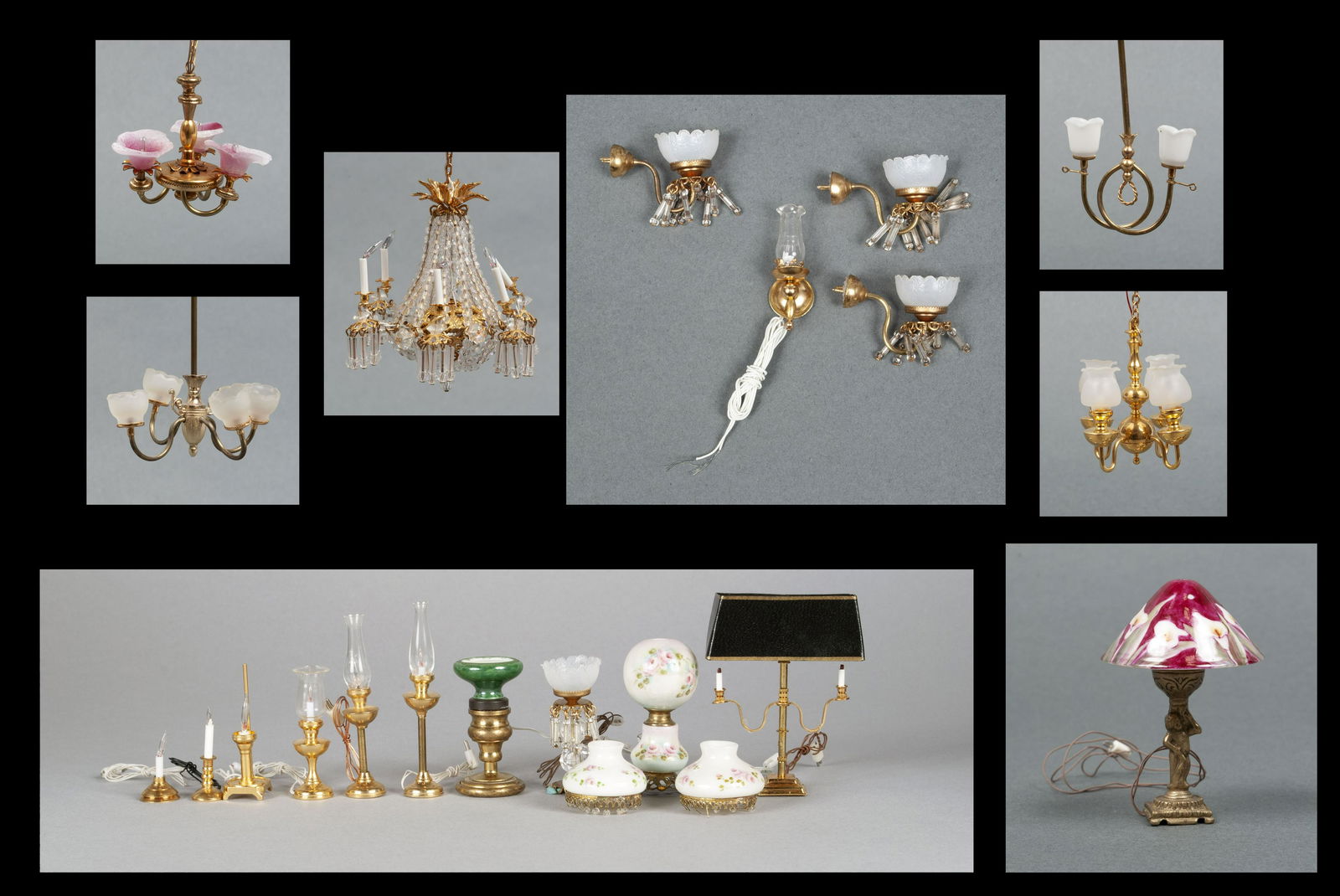 ASSORTMENT OF MINIATURE DOLLHOUSE LIGHT FIXTURES (1 of 11)