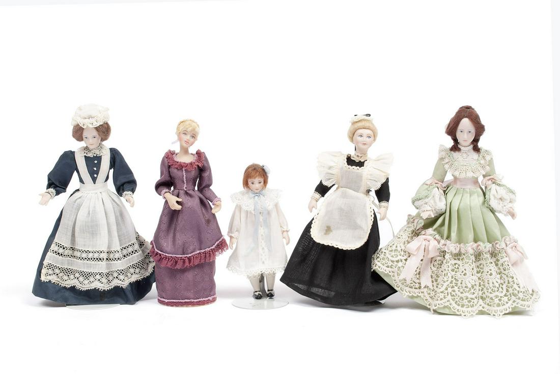 FIVE ARTISAN MINIATURE DOLLS (1 of 8)
