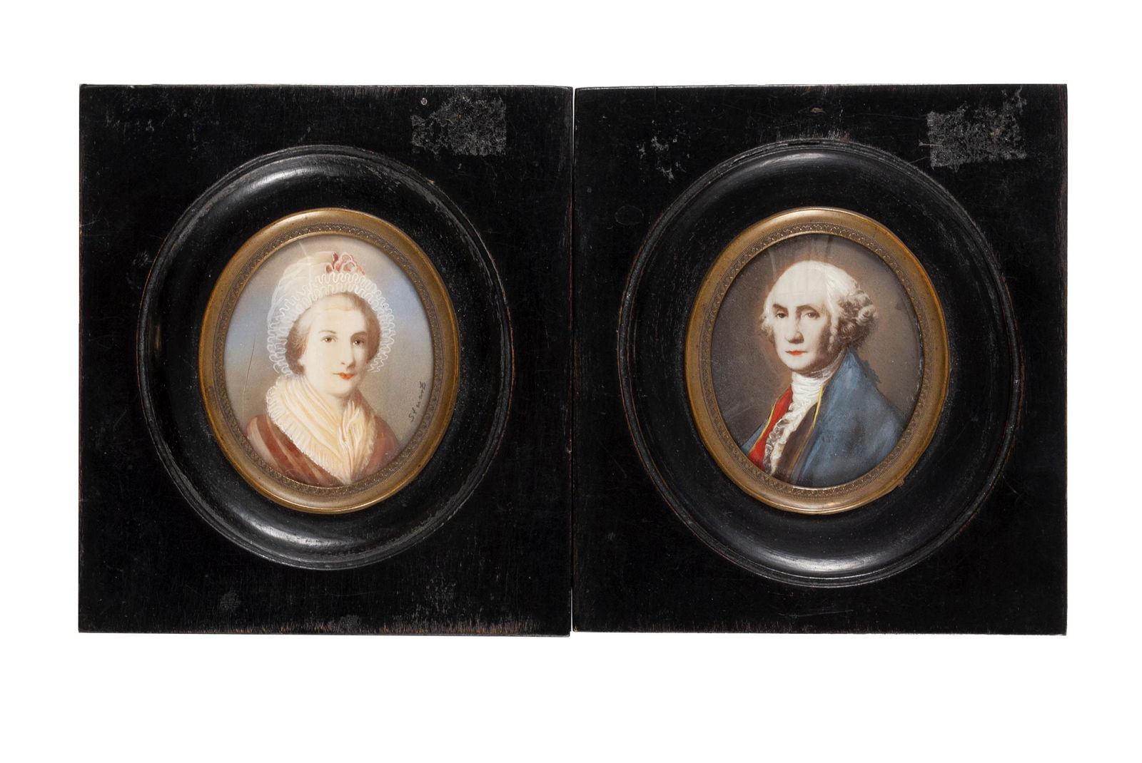 GEORGE AND MARTHA WASHINGTON PORTRAIT MINIATURES (1 of 6)