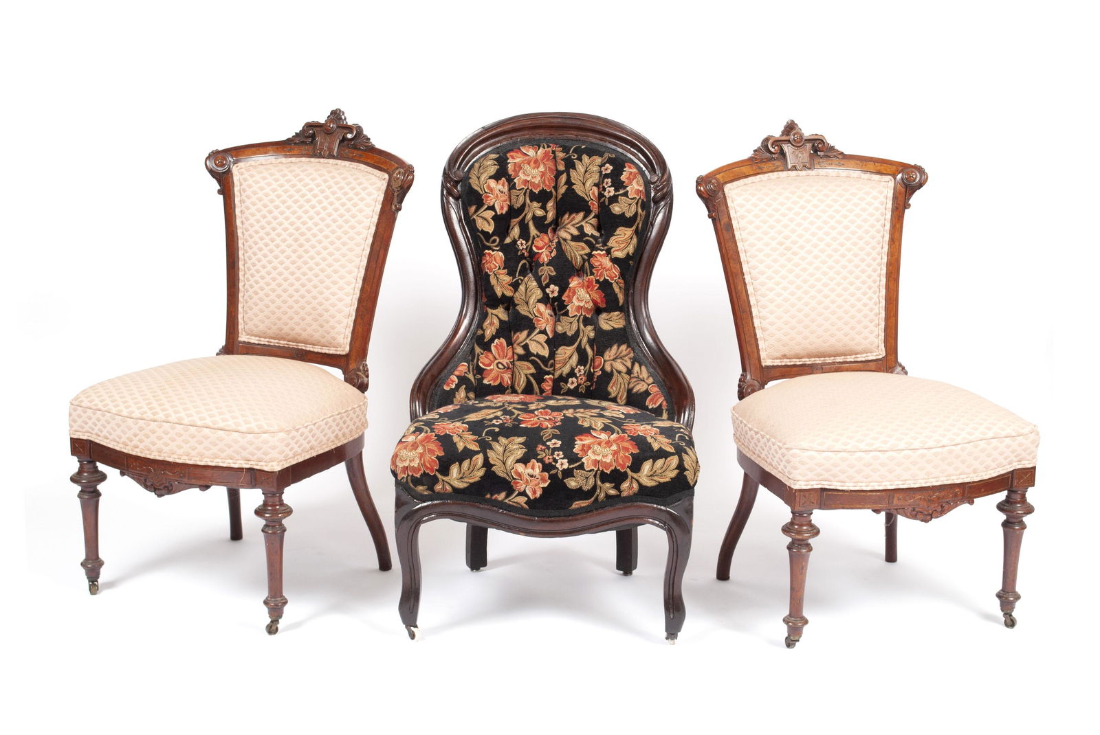 THREE VICTORIAN SIDE CHAIRS (1 of 7)
