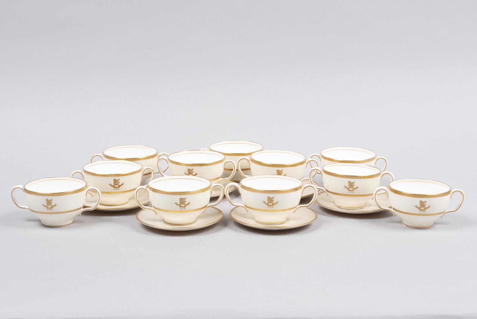 MINTON PORCELAIN BOULLON CUP & SAUCER COLLECTION (1 of 4)