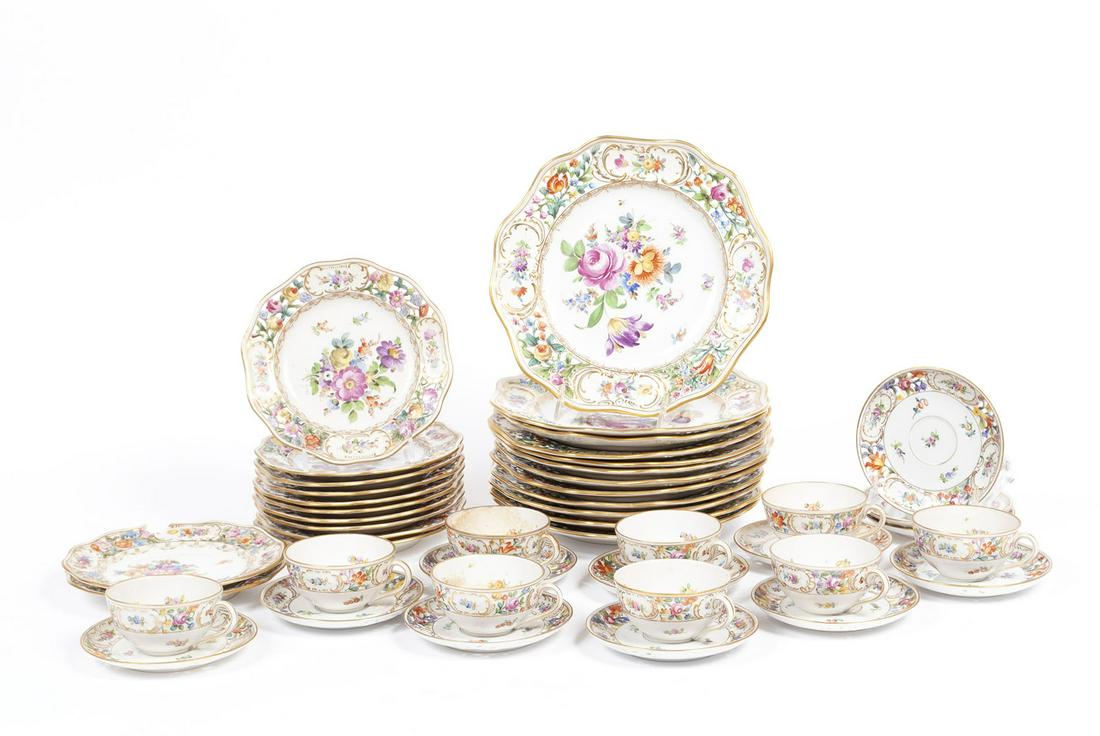 PARTIAL DRESDEN PORCELAIN DINNER SERVICE (1 of 6)