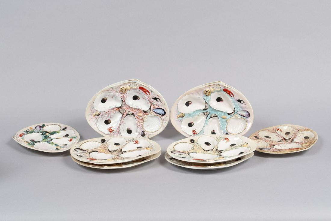 SET OF EIGHT RICHARD BRIGGS OYSTER PLATES (1 of 5)