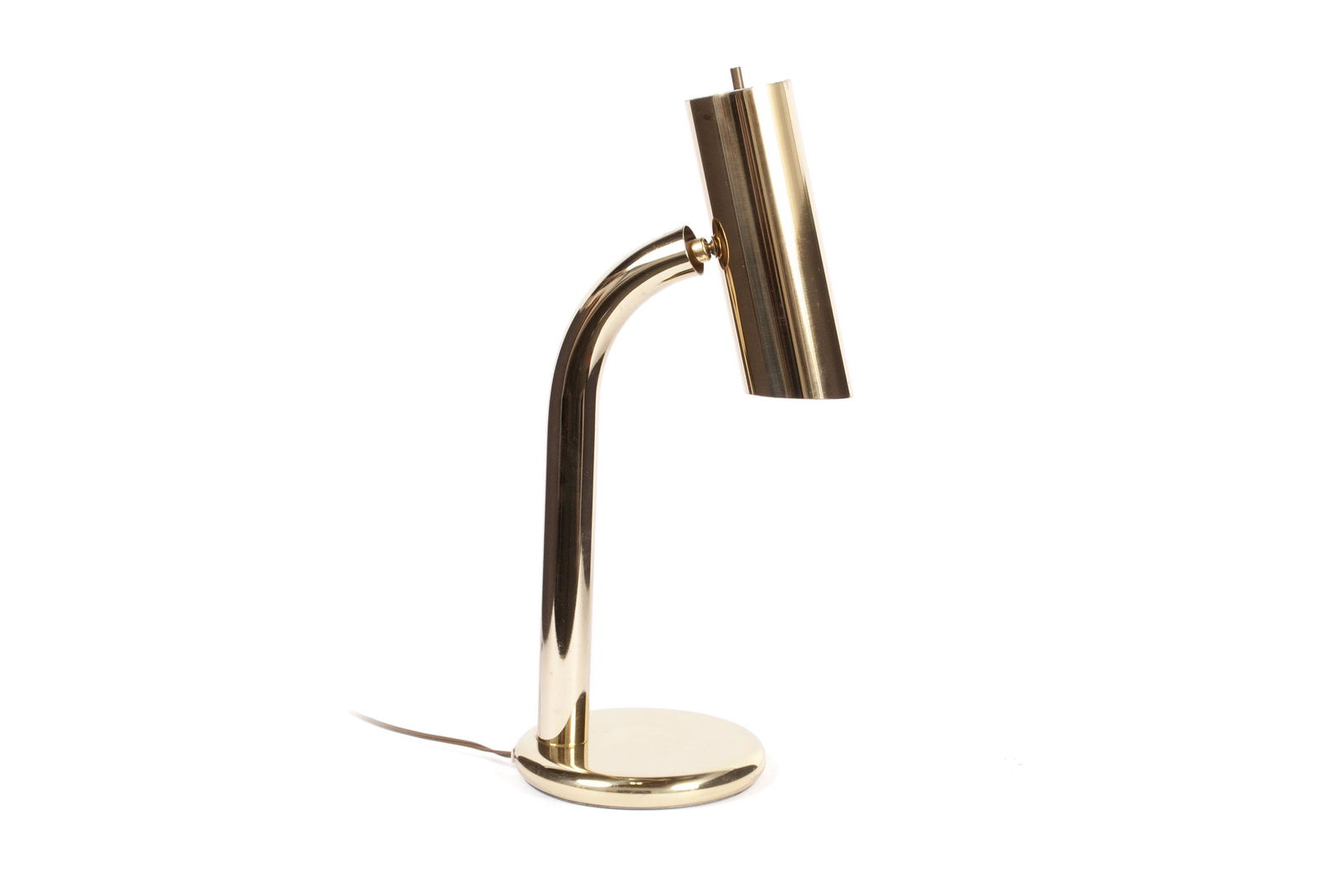 BRASS CYLINDER SHAPED TABLE LAMP (1 of 4)