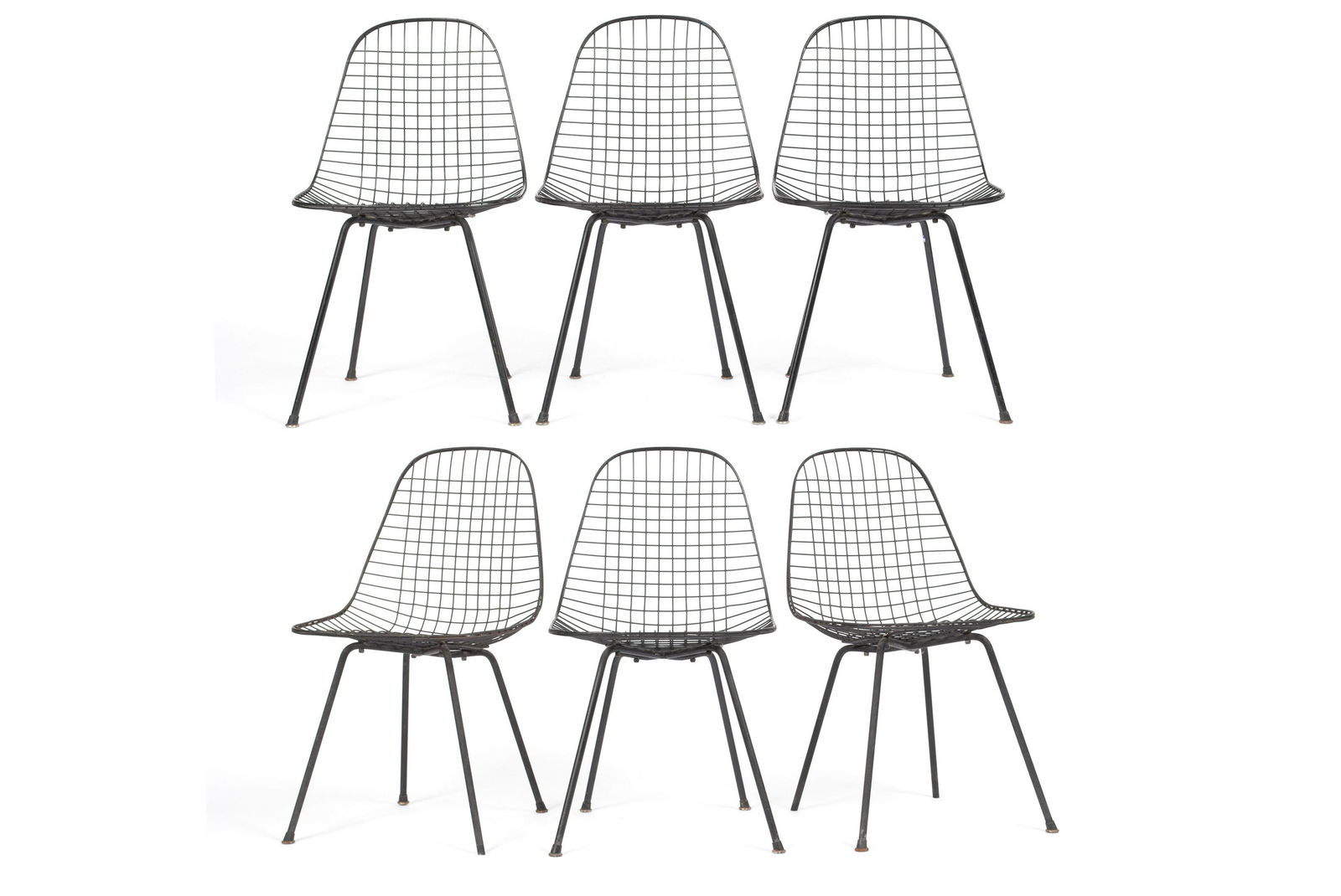 SET OF SIX DKX WIREWORK CHAIRS BY CHARLES EAMES FOR (1 of 6)