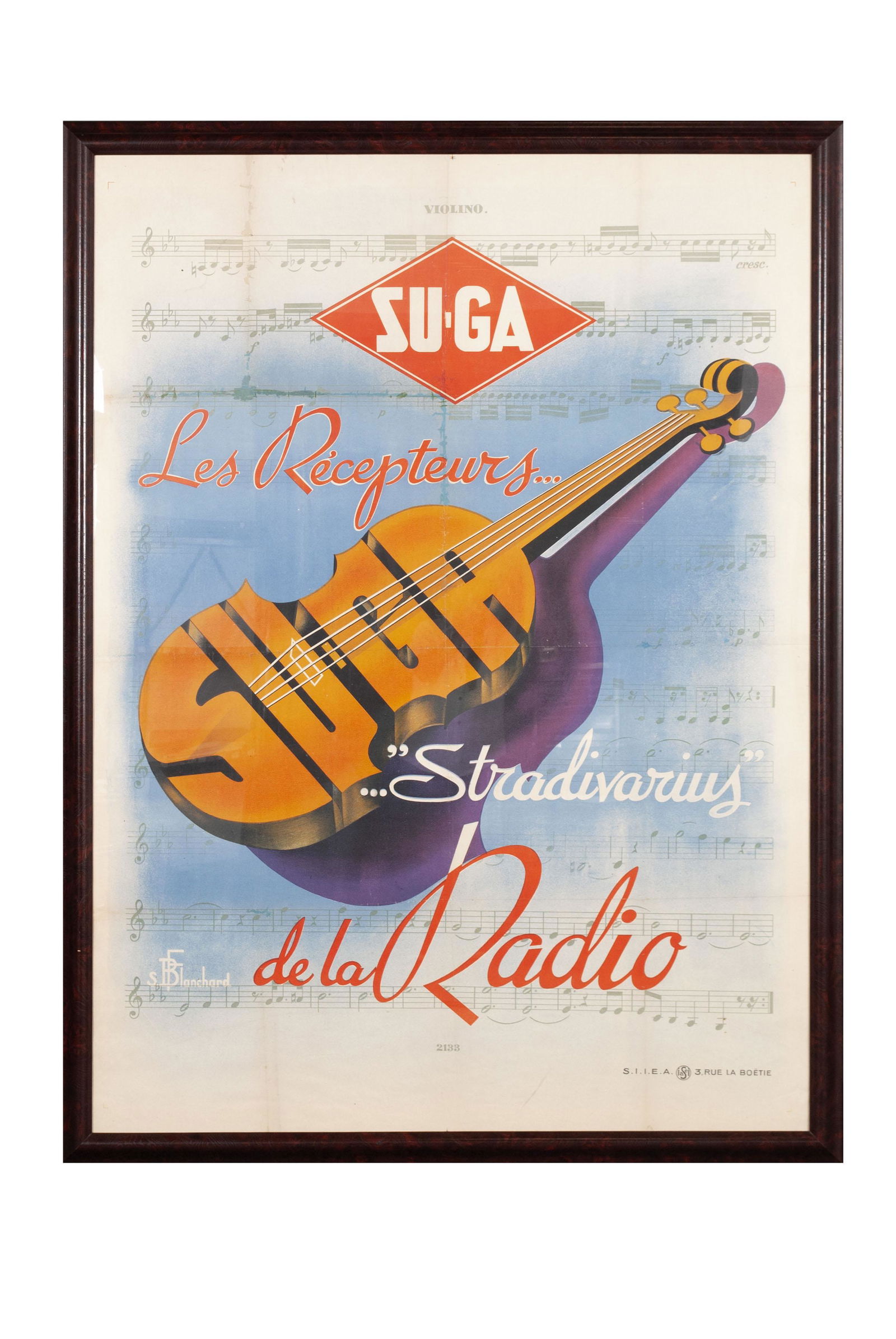 LARGE STRADIVARIUS SU-GA RADIO POSTER (1 of 4)