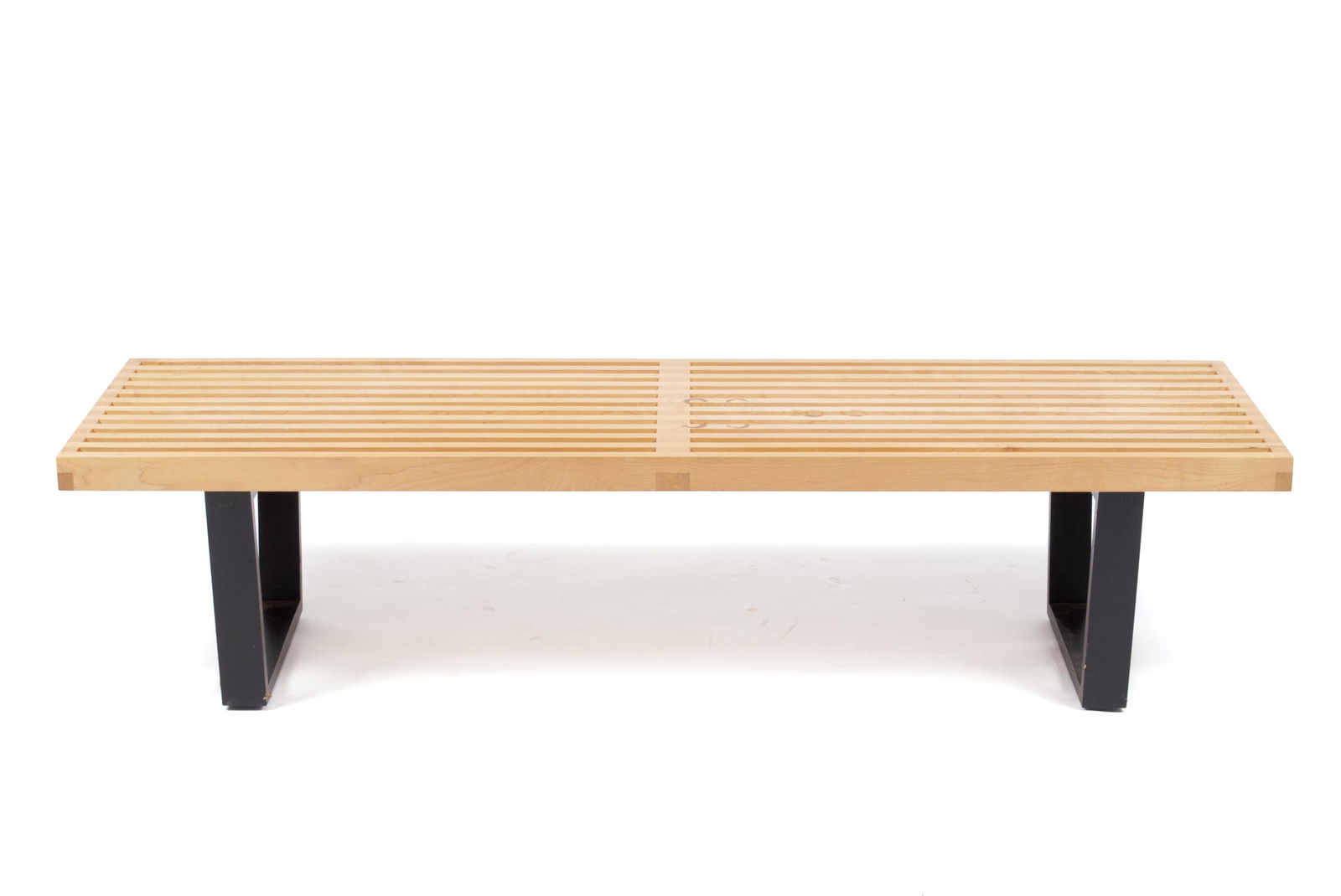 GEORGE NELSON FOR HERMAN MILLER BLONDE SLATTED BENCH (1 of 6)