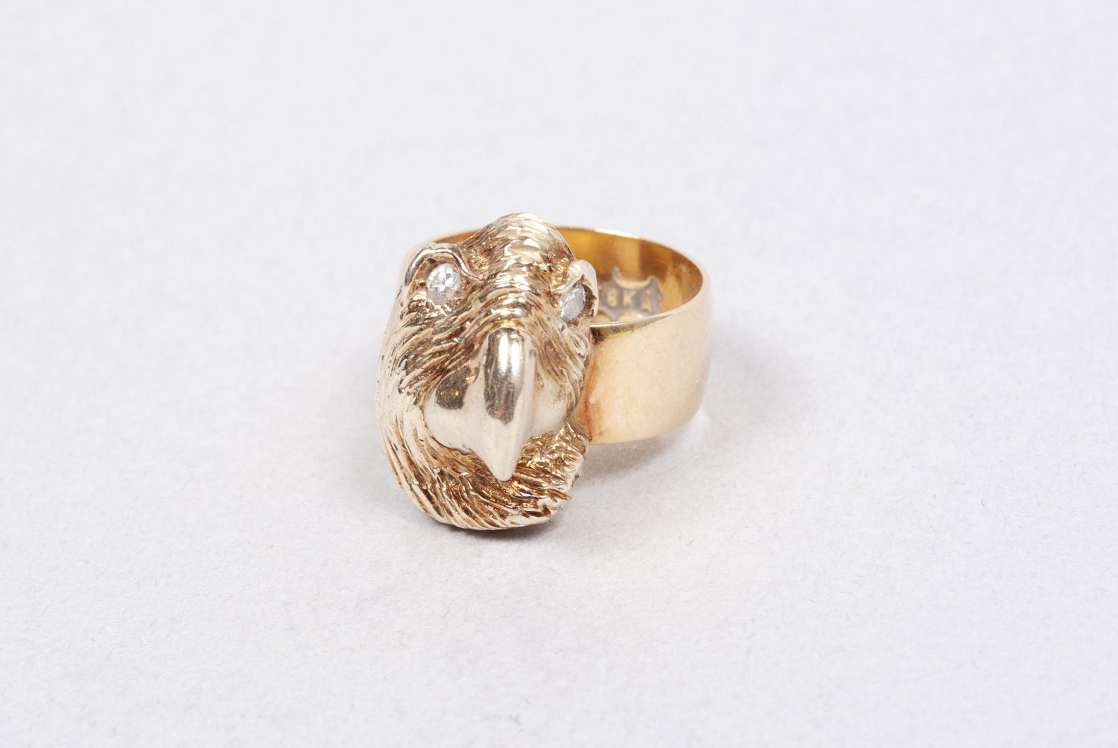 18K DIAMOND EYED PARROT RING (1 of 8)