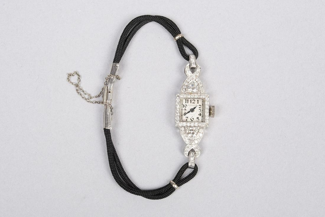 PLATINUM LADIES' HAMILTON WRISTWATCH (1 of 6)