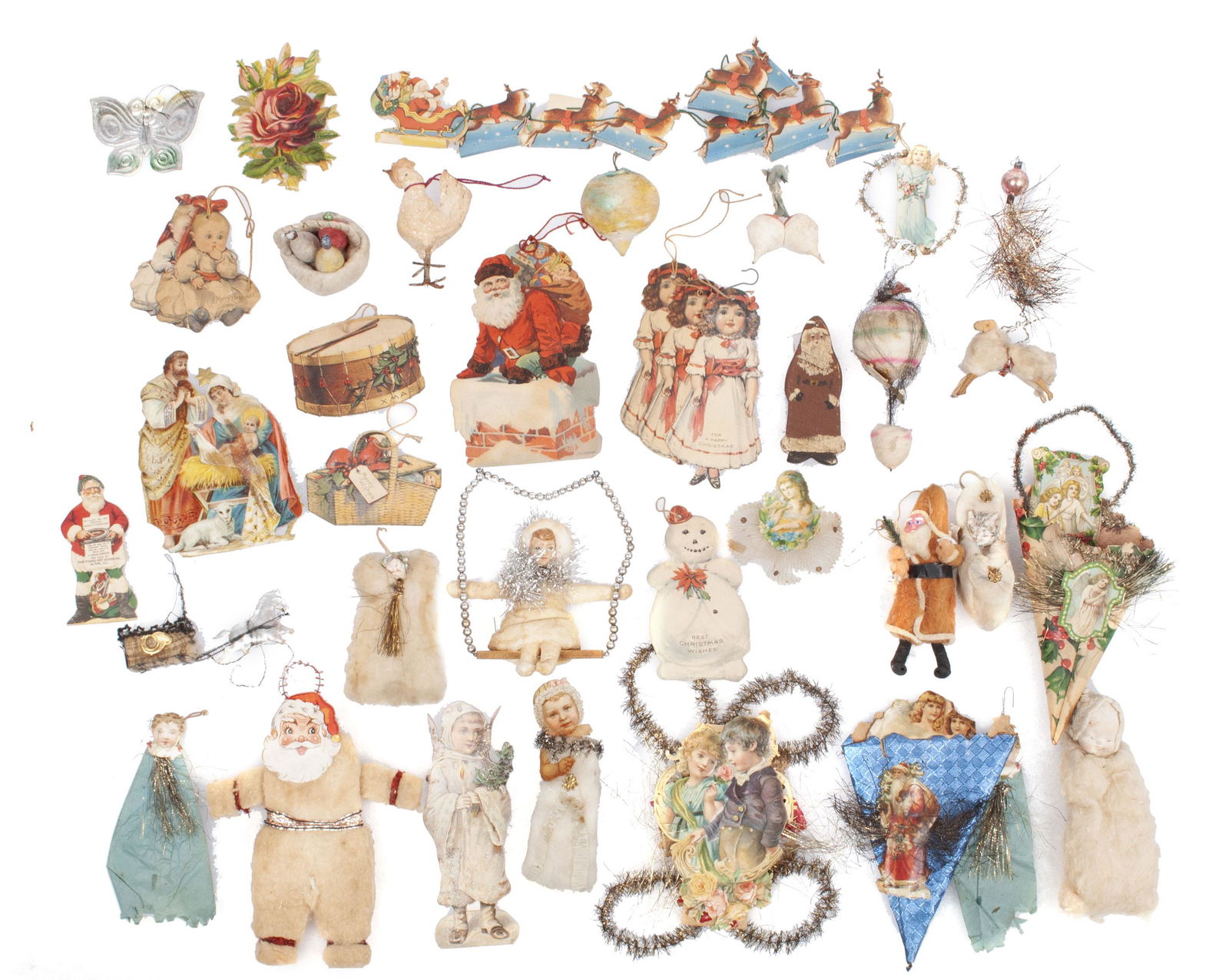 COLLECTION OF VINTAGE PAPER SCRAP AND COTTON CHRISTMAS (1 of 8)
