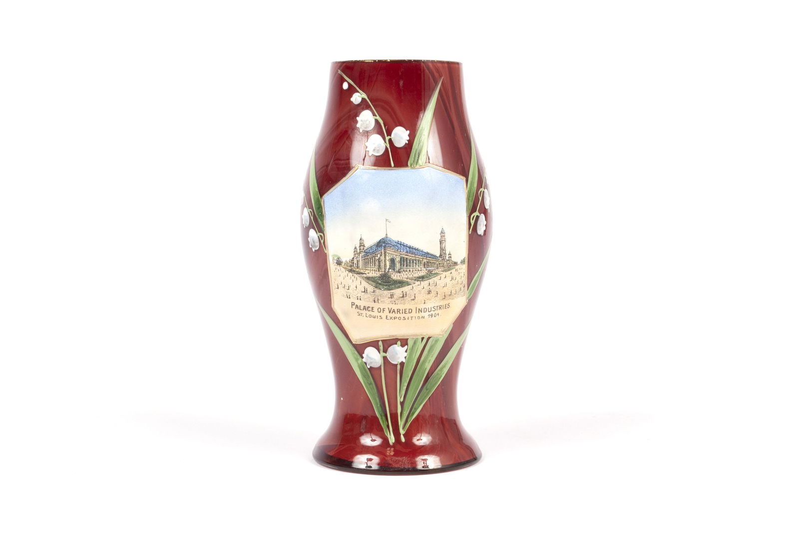1904 ST. LOUIS WORLD'S FAIR HAND-PAINTED PORCELAIN VASE (1 of 4)