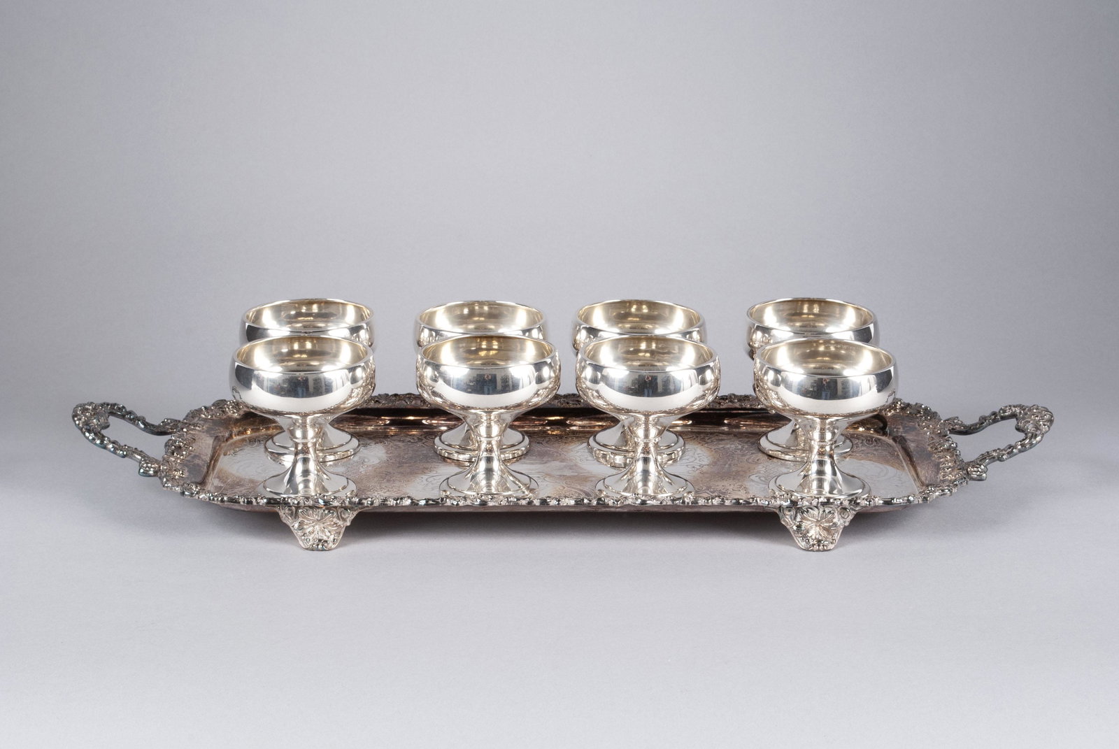 STERLING COUPE SET WITH TRAY (1 of 7)