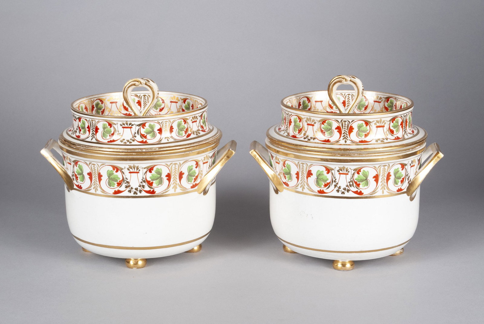 PAIR ROYAL CROWN DERBY FRUIT COOLERS (1 of 9)