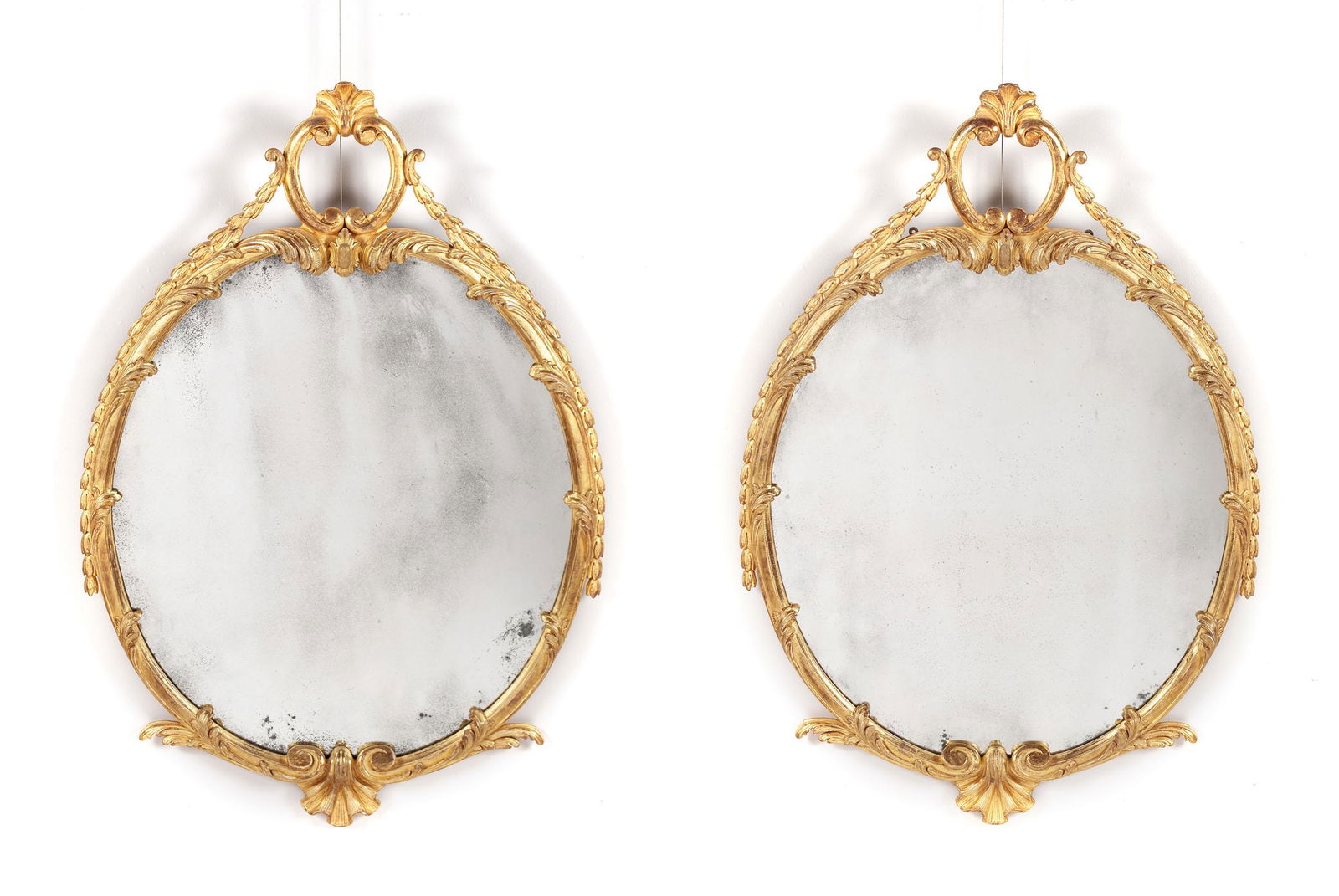 PAIR GEORGIAN GILT WALL MIRRORS (1 of 10)