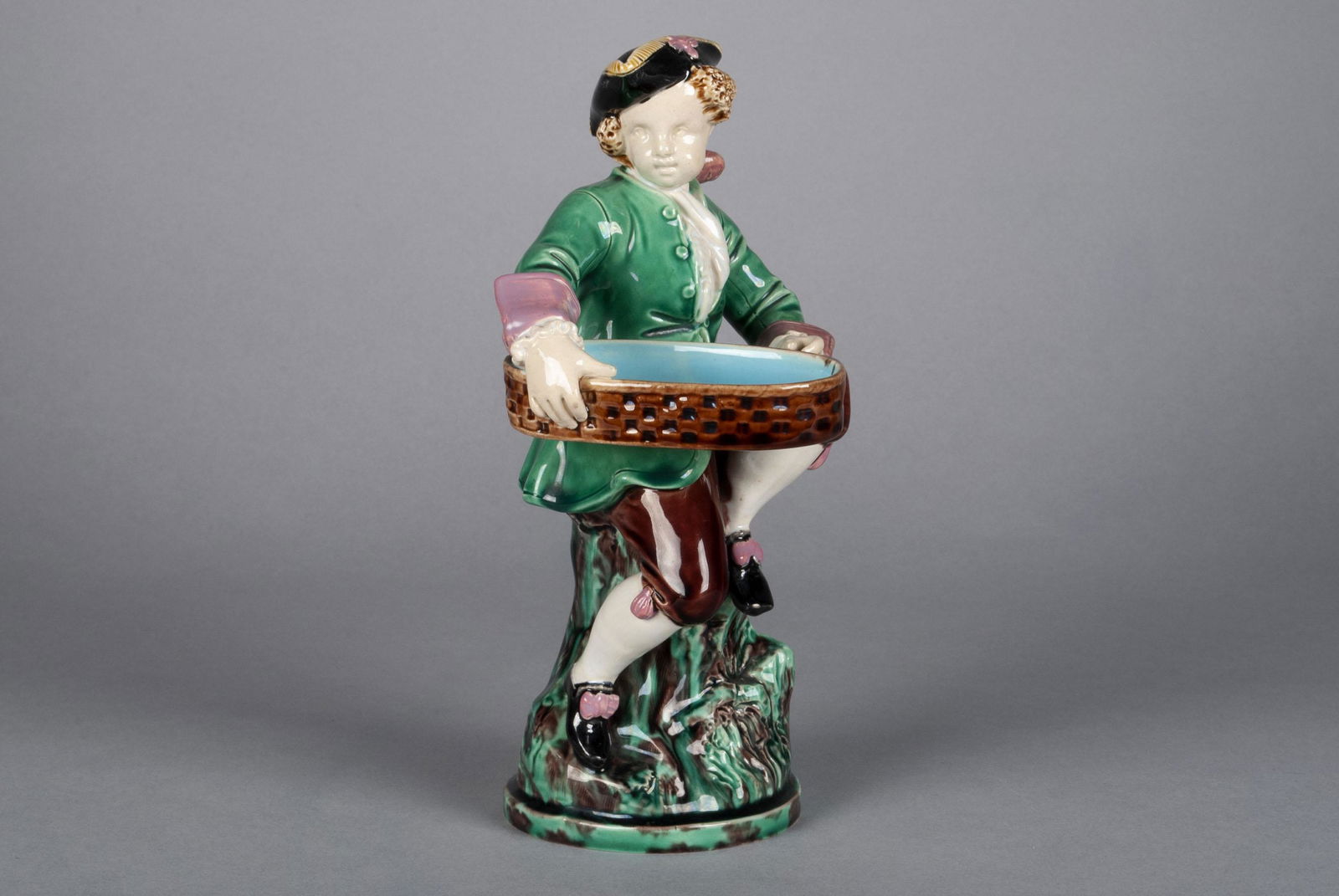 MAJOLICA FIGURAL SALT BY MINTON (1 of 5)