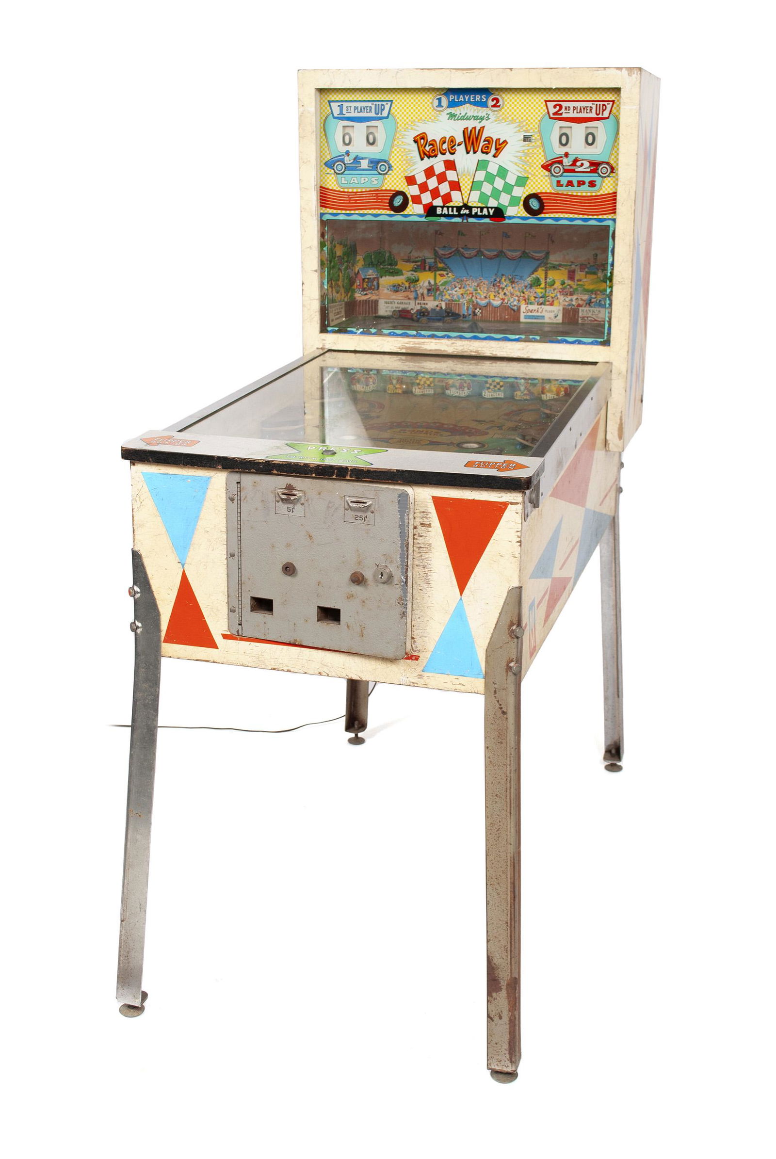 MIDWAY'S RACE-WAY PINBALL MACHINE (1 of 5)