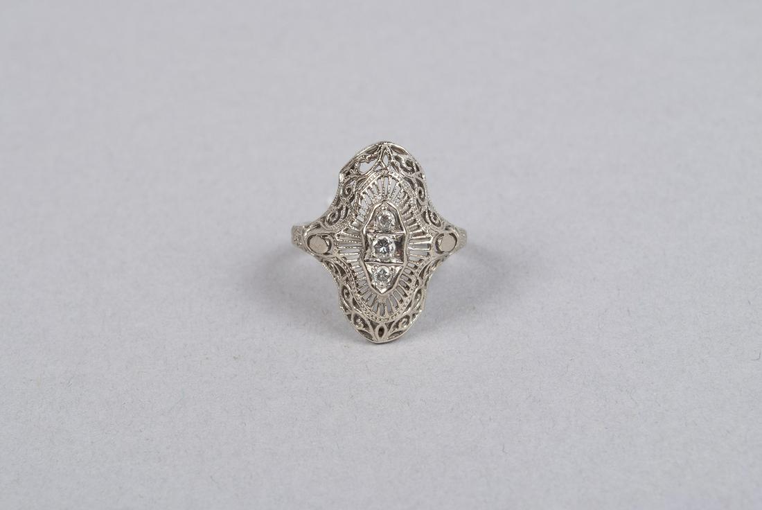 VICTORIAN 14K WHITE GOLD RING (1 of 6)