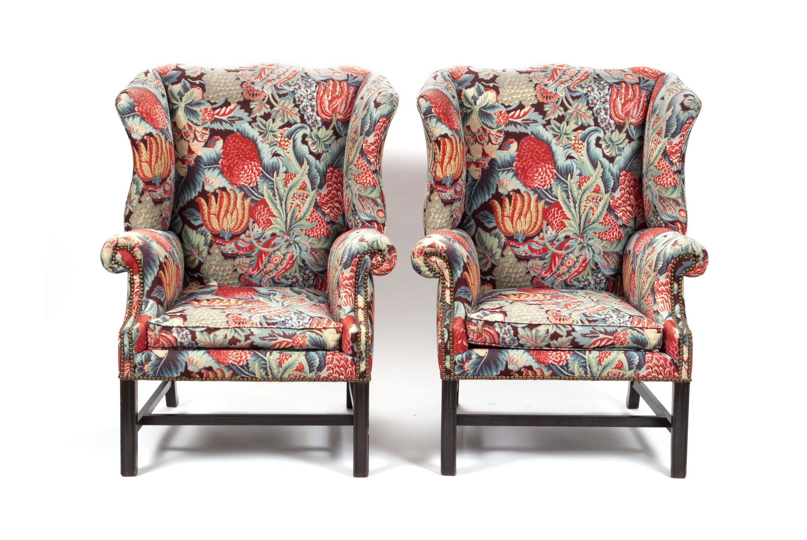 PAIR OF WINGBACK ARMCHAIRS (1 of 3)