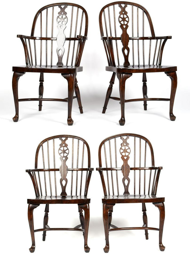 FOUR WHEELBACK WINDSOR DINING CHAIRS (1 of 6)