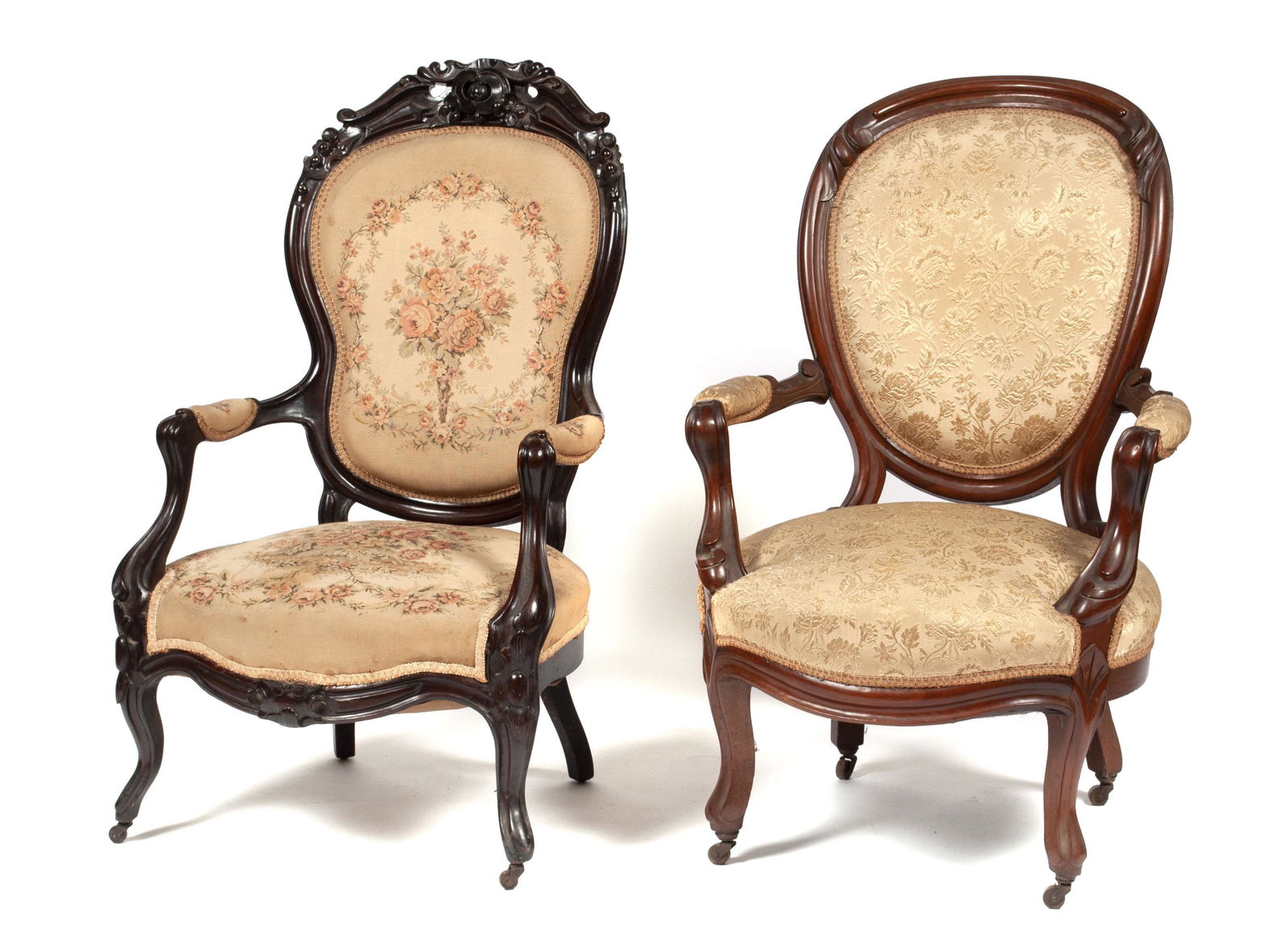 PAIRING OF VICTORIAN PARLOR CHAIRS (1 of 5)