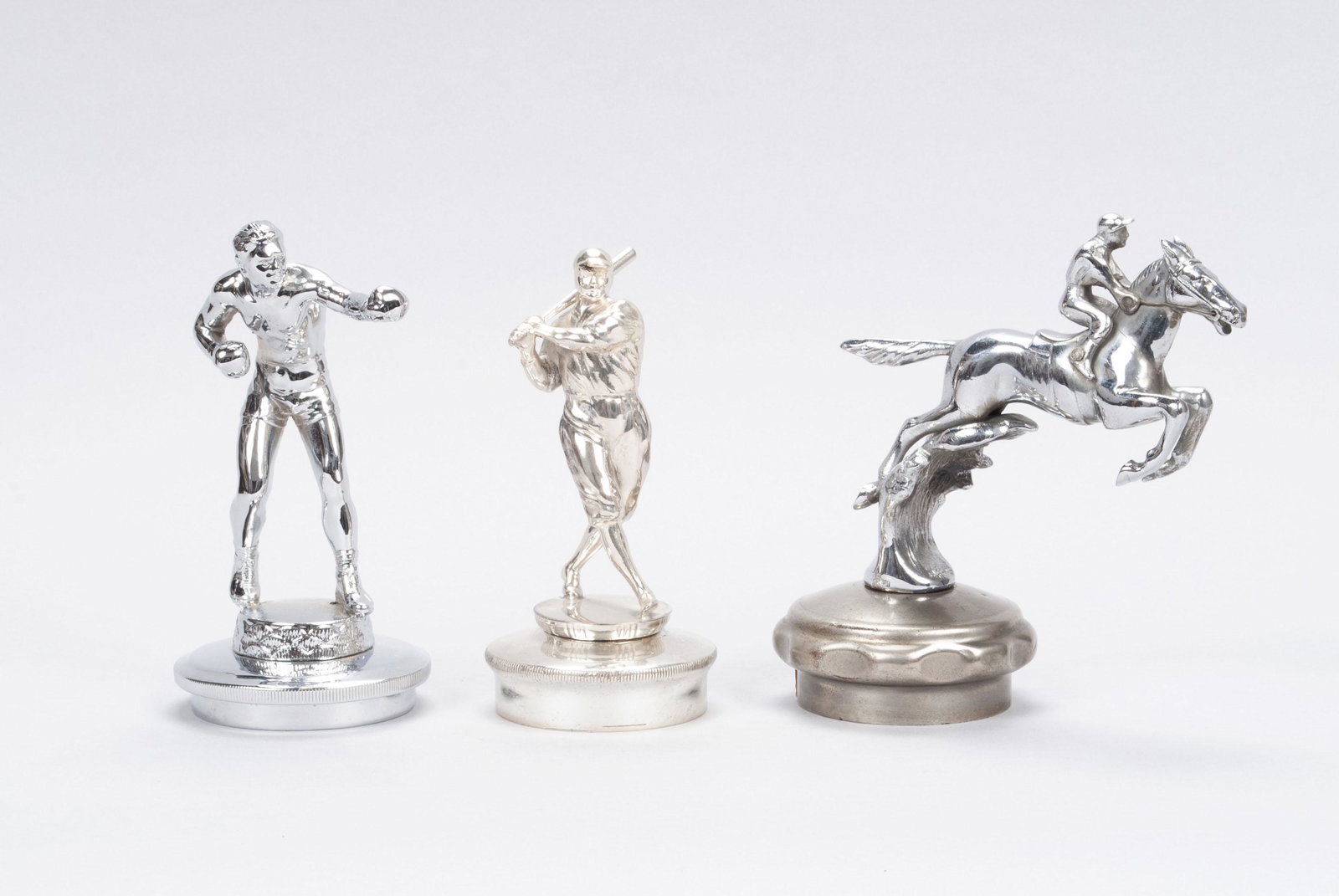 THREE FIGURAL MASCOT HOOD ORNAMENTS (1 of 4)