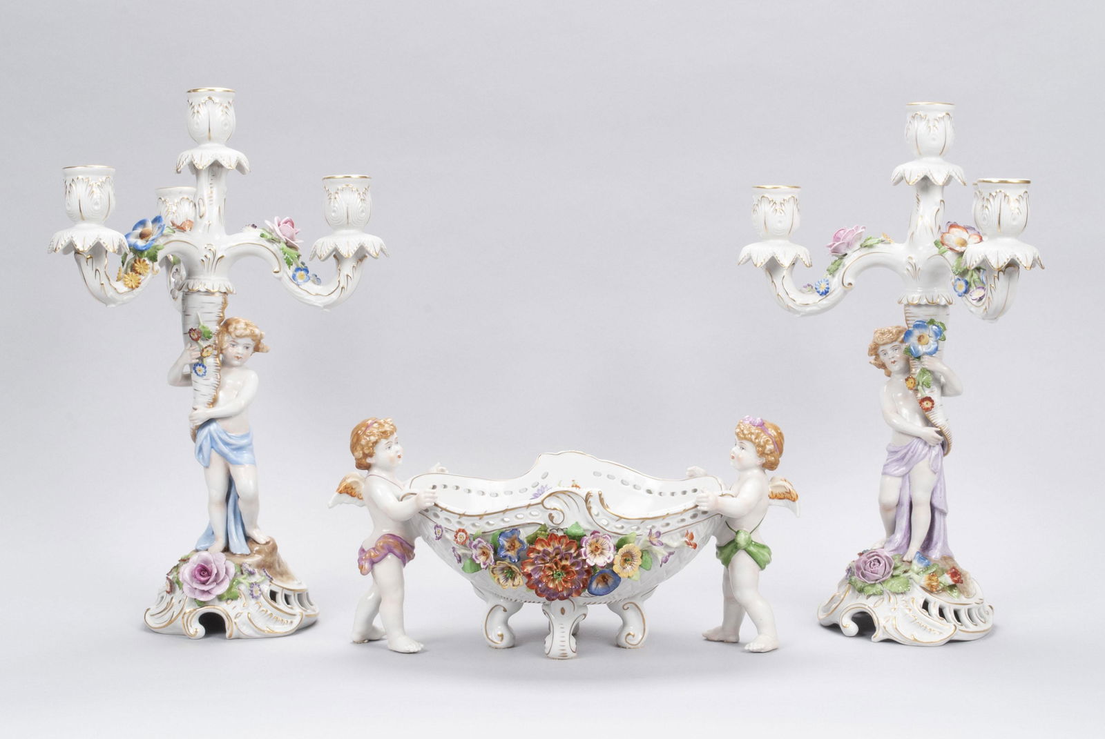 CONTINENTAL SCHIERHOLZ PORCELAIN GARNITURE (1 of 7)