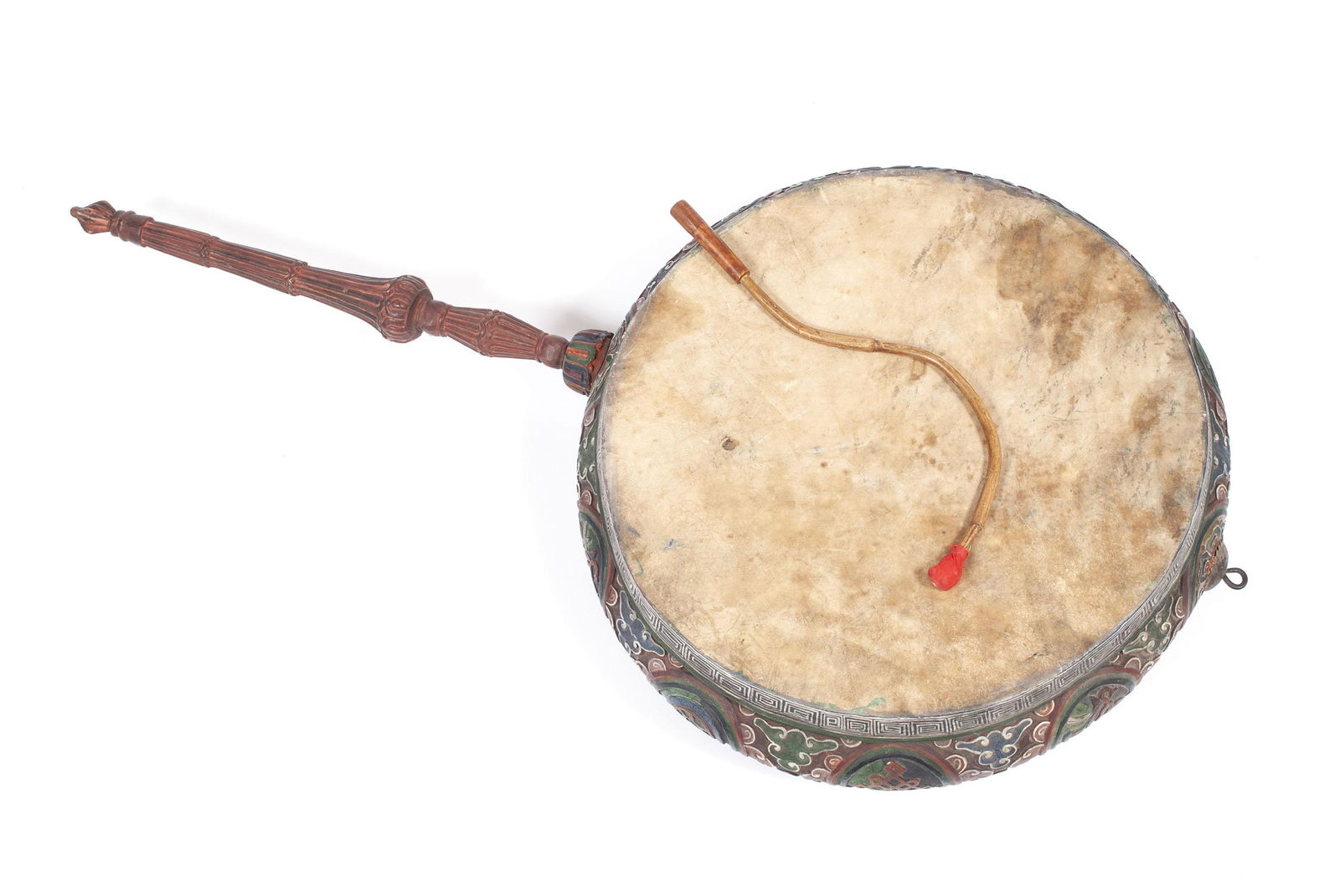 MASSIVE TIBETAN BUDDHIST PROCESSIONAL DRUM (1 of 5)