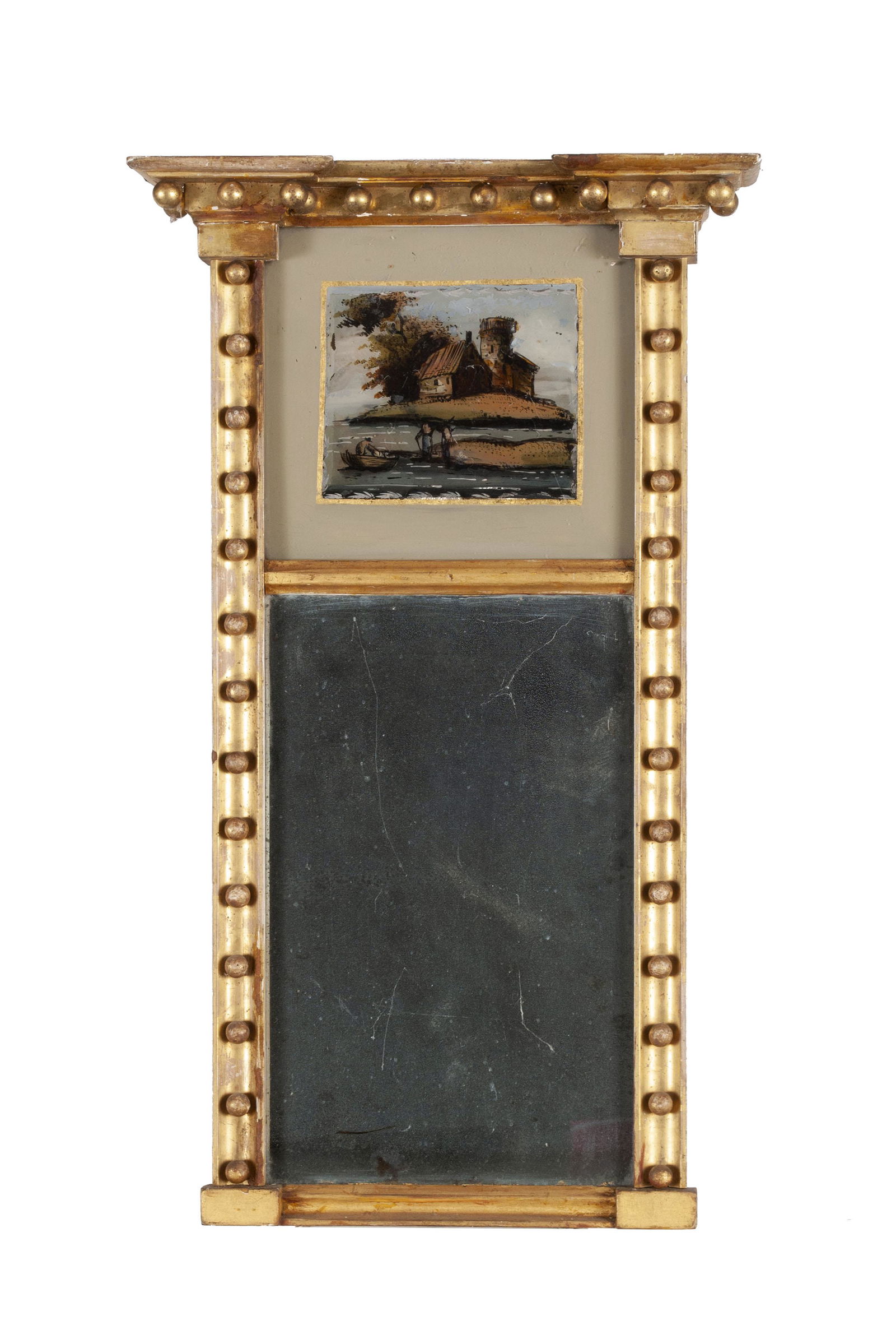 TRUMEAU STYLE REVERSE-PAINTED MIRROR (1 of 5)