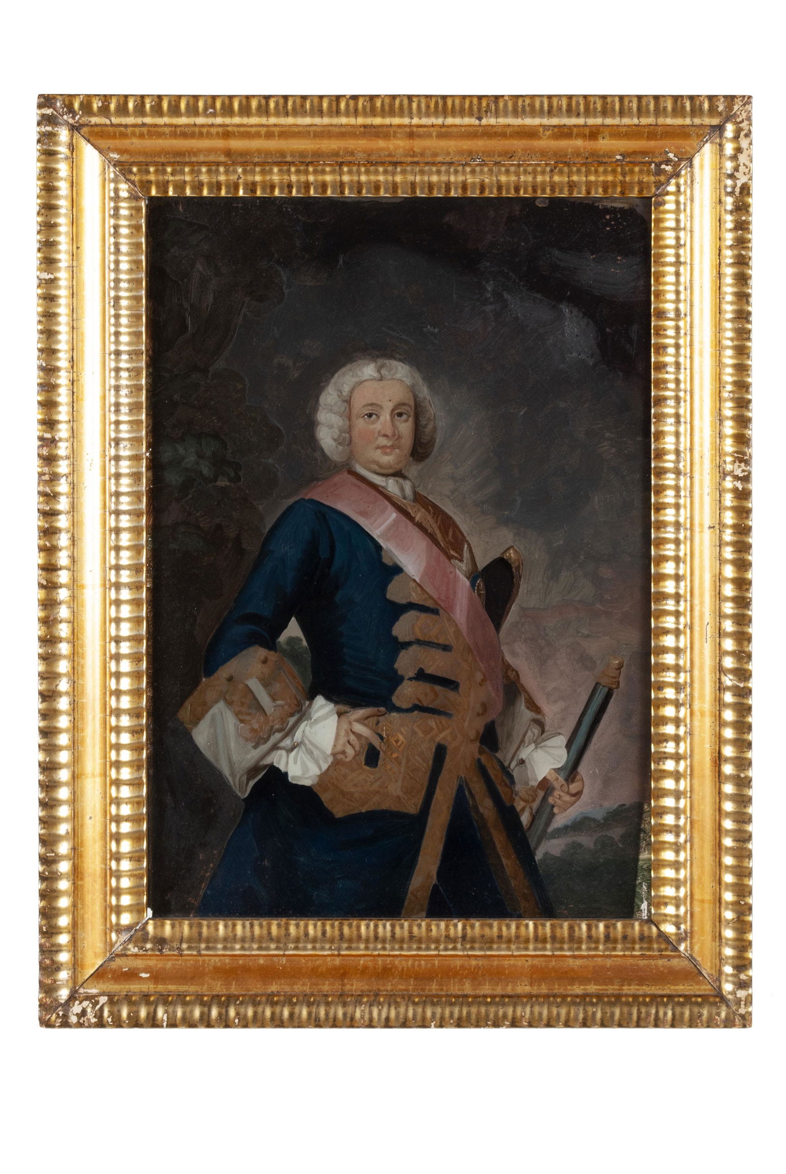 CHINESE EXPORT REVERSE PAINTING ON GLASS OF VICE-ADMIRAL SIR PETER WARREN (1 of 7)