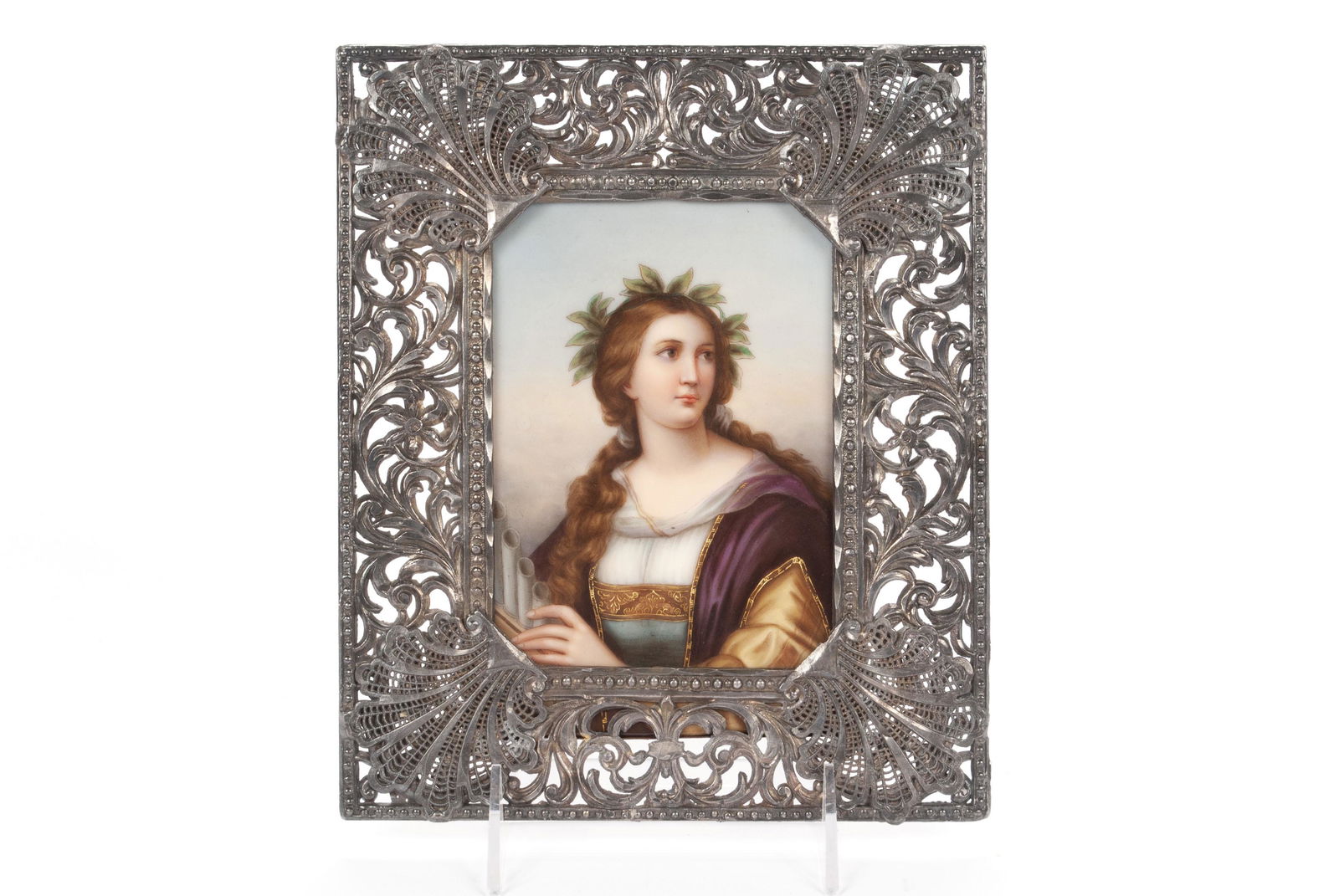 PORCELAIN PORTRAIT PLAQUE OF ST. CECILIA, AFTER HEINRICH HOFMANN (1824-1911) (1 of 9)