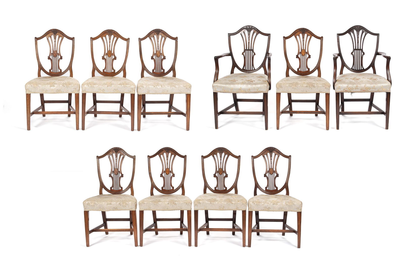 SET OF TEN GEORGE III STYLE DINING CHAIRS (1 of 15)