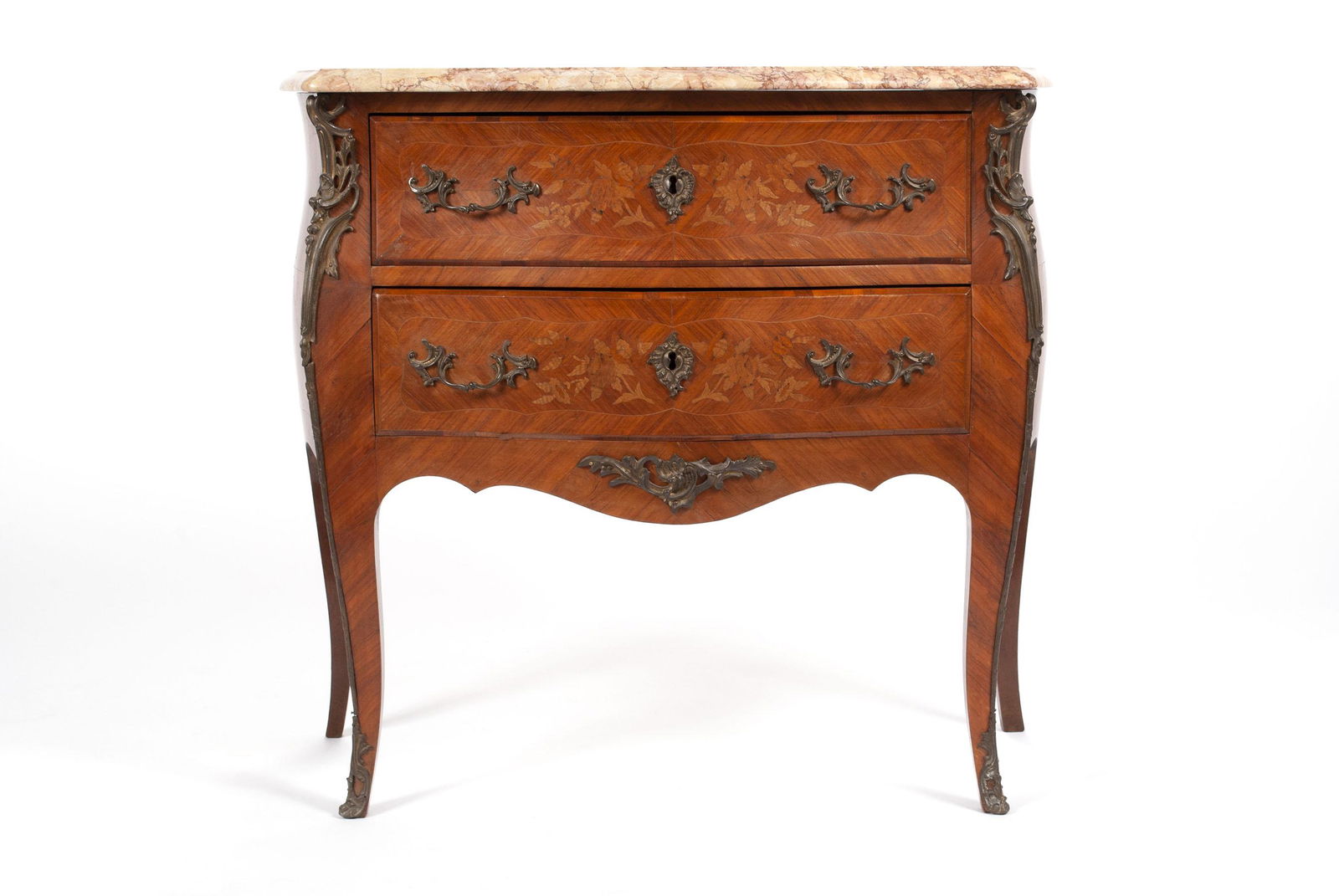 LOUIS XV STYLE SERPENTINE CHEST OF DRAWERS (1 of 8)