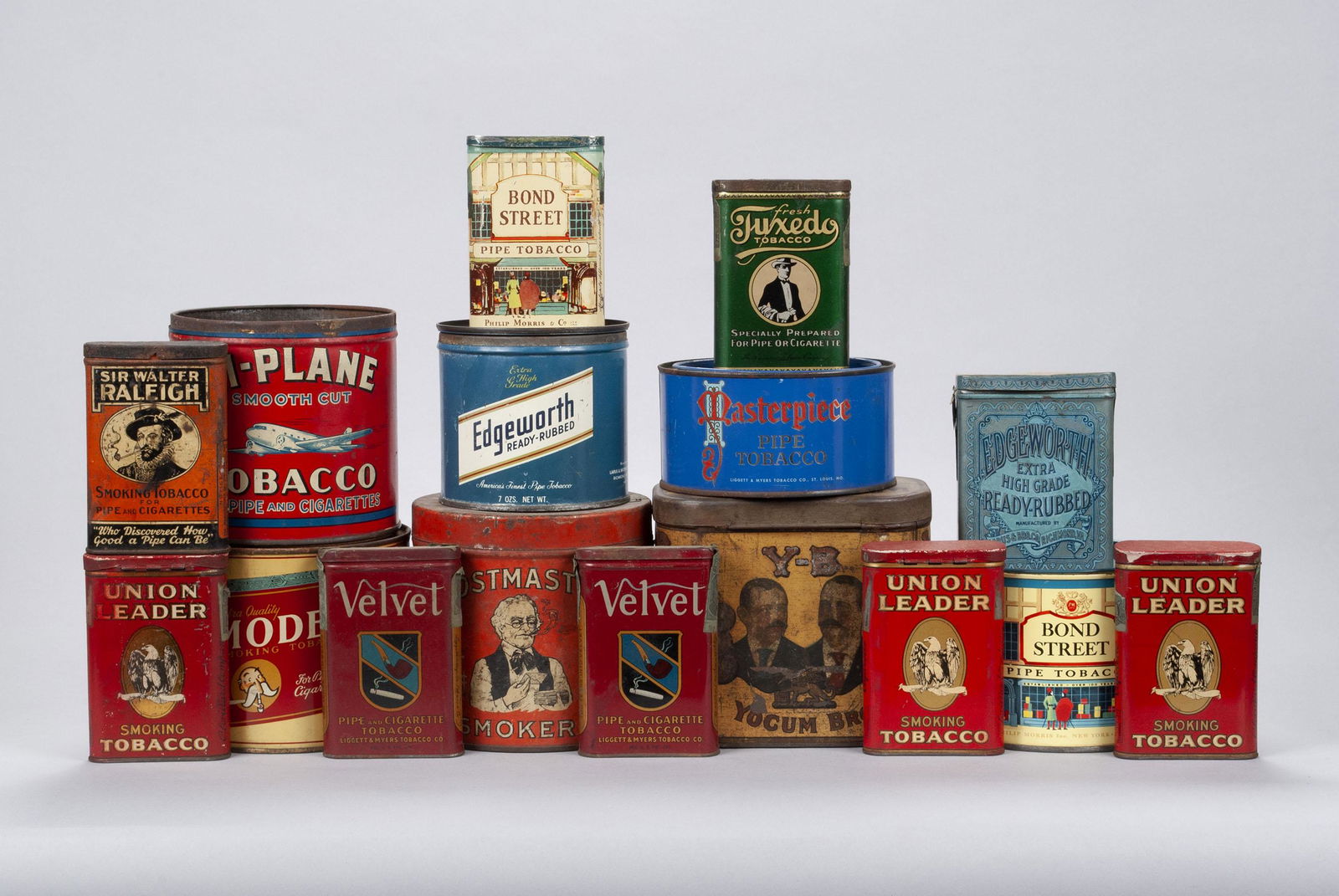 COLLECTION OF SIXTEEN (16) TOBACCO TIN CANISTERS (1 of 2)