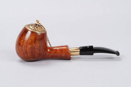 RARE AND UNSMOKED CAMINETTO "BAGDAD" PIPE WITH 18K FITTINGS, PROVENANCE FROM GIANNI DAVOLI